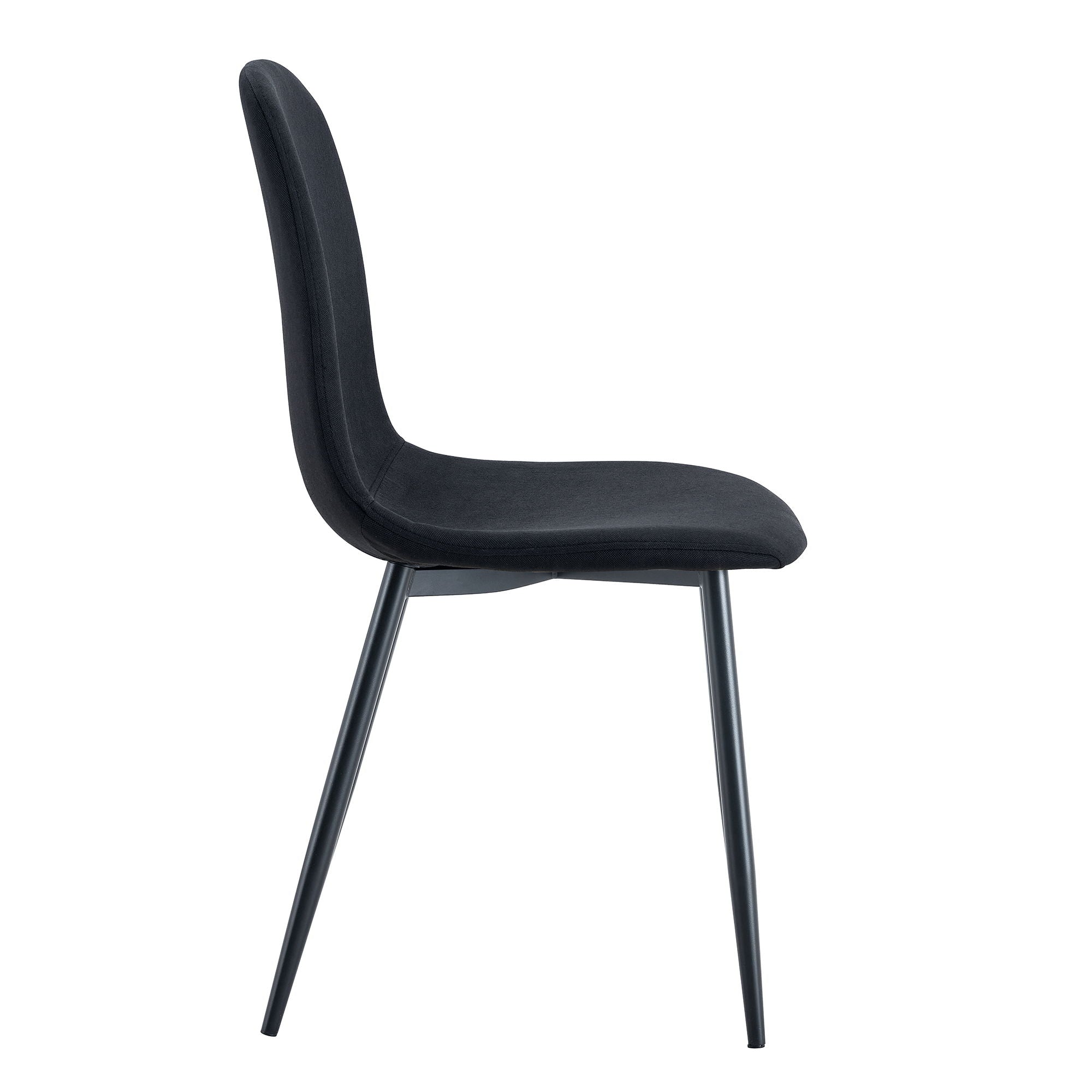 Modern Medieval Style Cushioned Side Chairs Set With Metal Legs For Kitchens