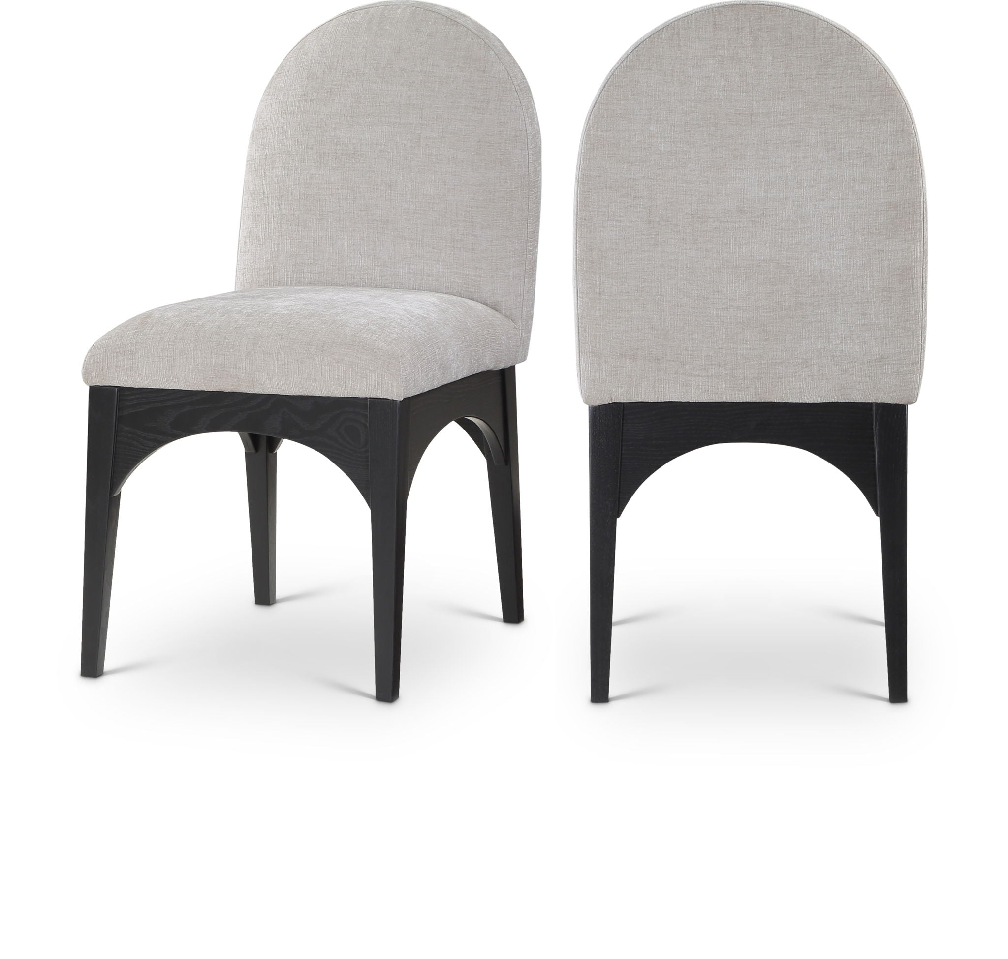 Waldorf - Chenille Dining Side Chair With Black Legs
