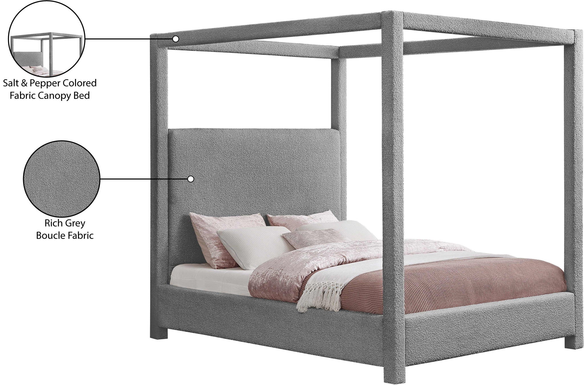 Eden - Boucle Fabric Upholstered Bed