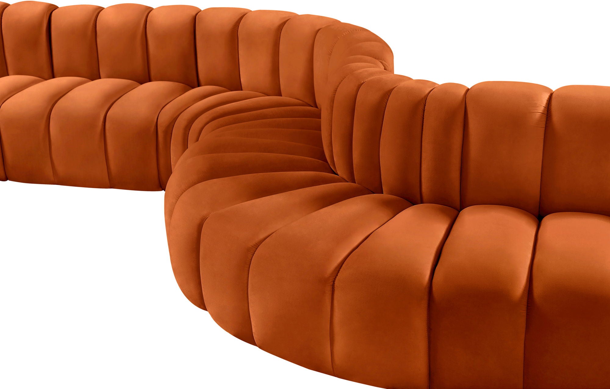 Arc - Velvet 8 Piece Curved Modular Sofa