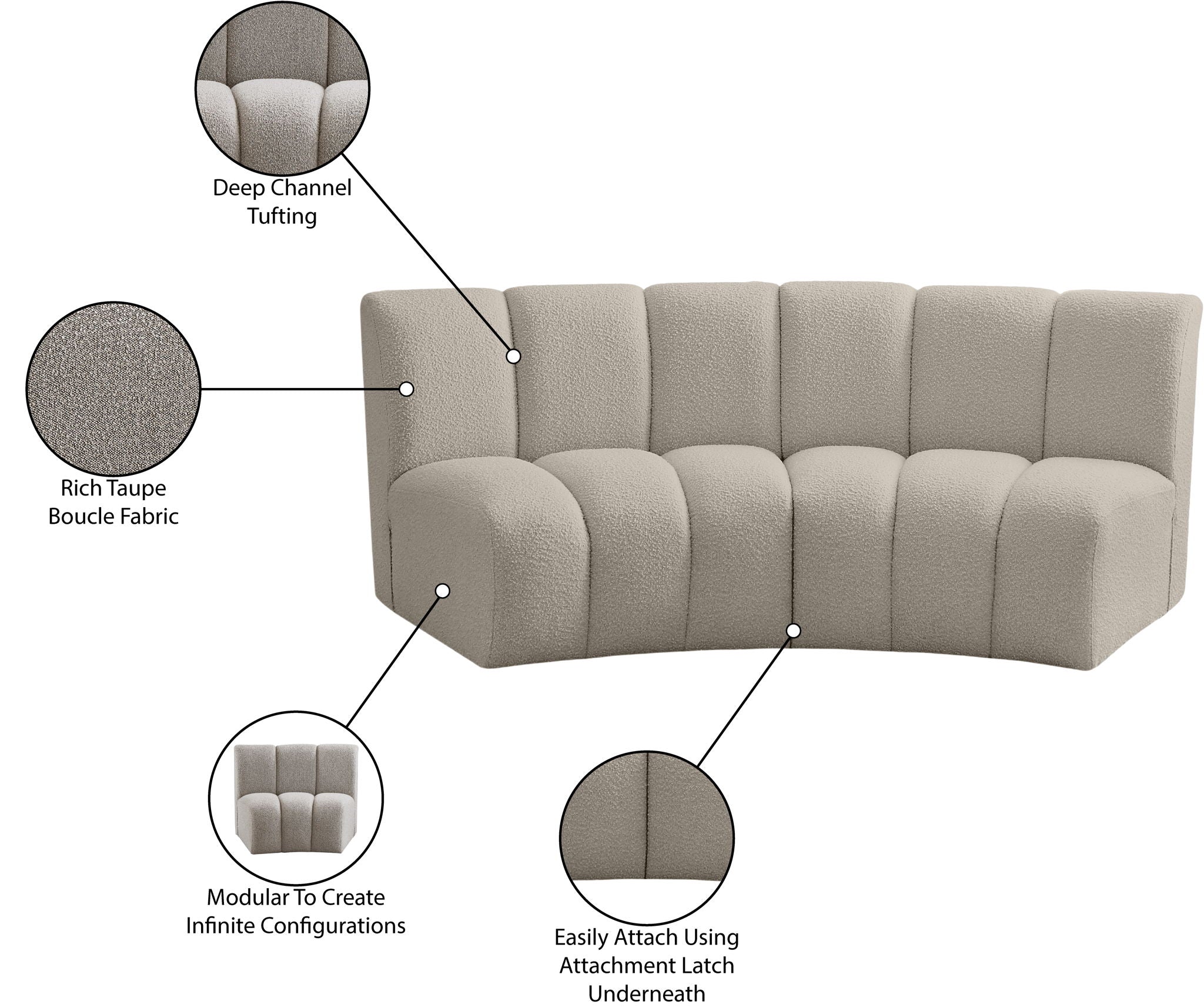 Infinity - 2 Piece Boucle Modular Sectional