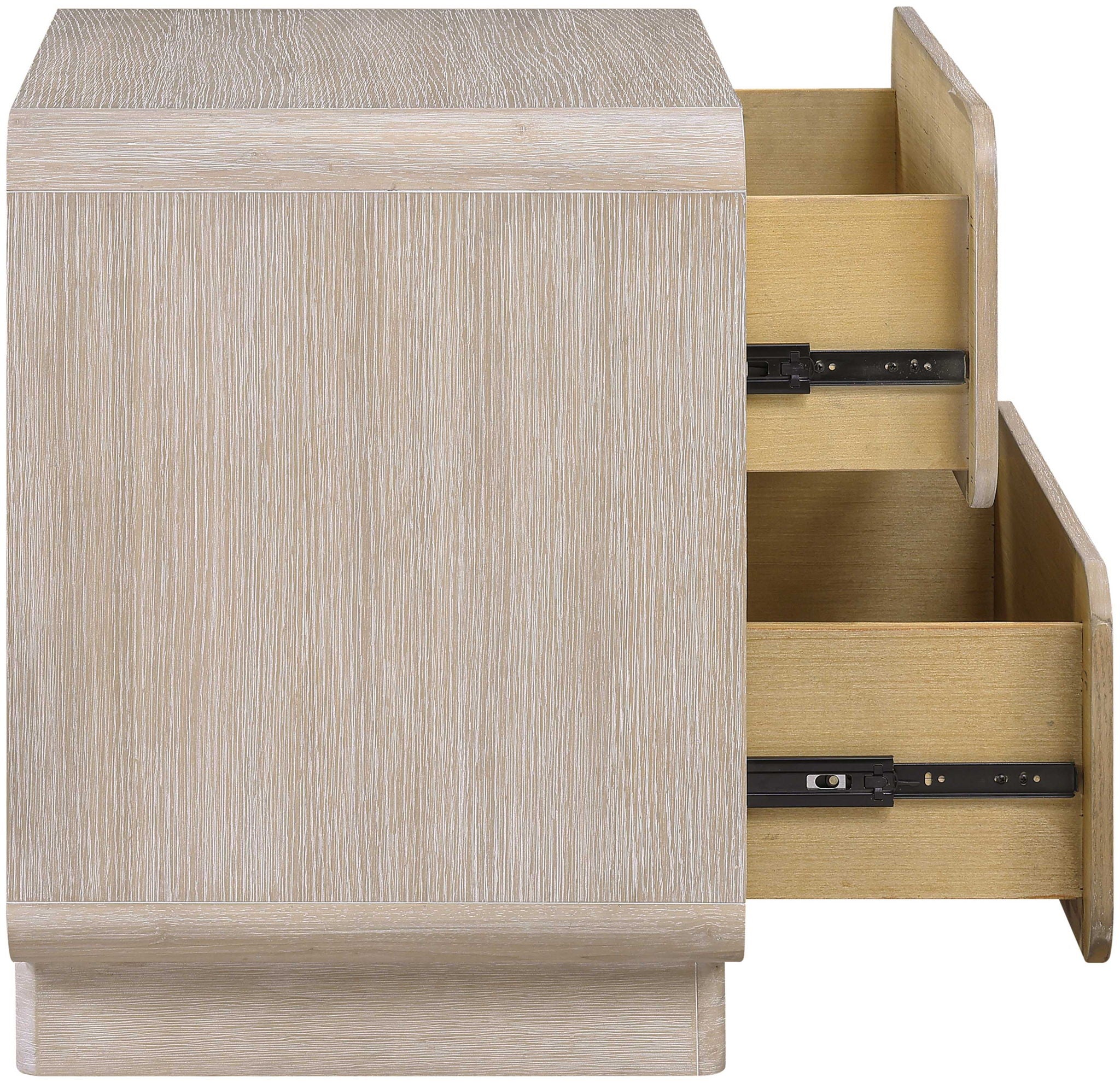Adagio - Solid Wood And Oak Veneer Nightstand - Natural