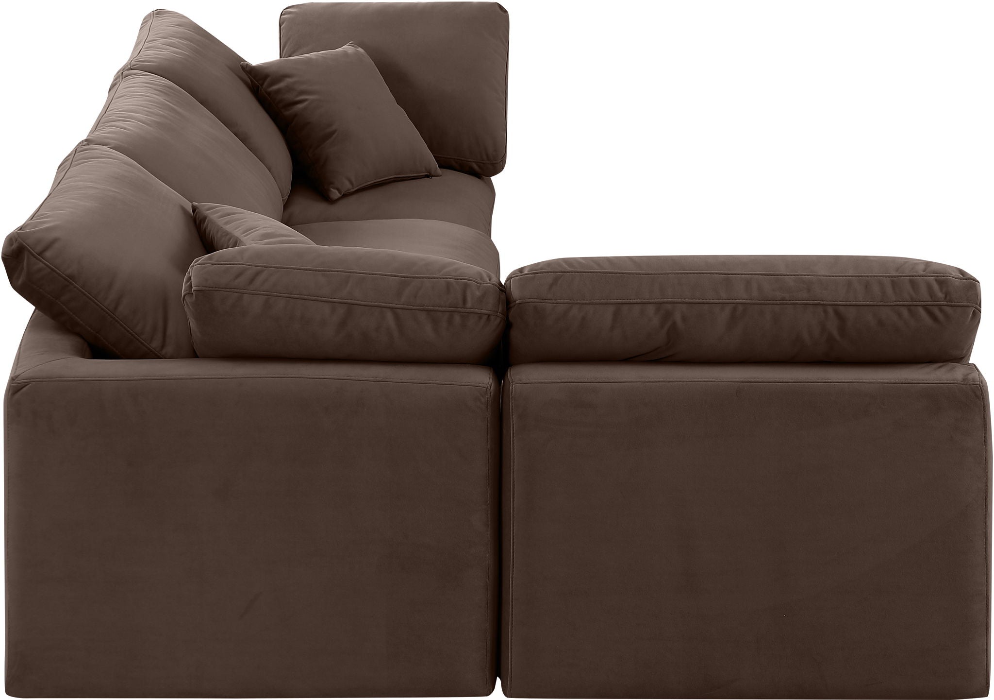 Indulge - Velvet 4 Piece Modular Sectional