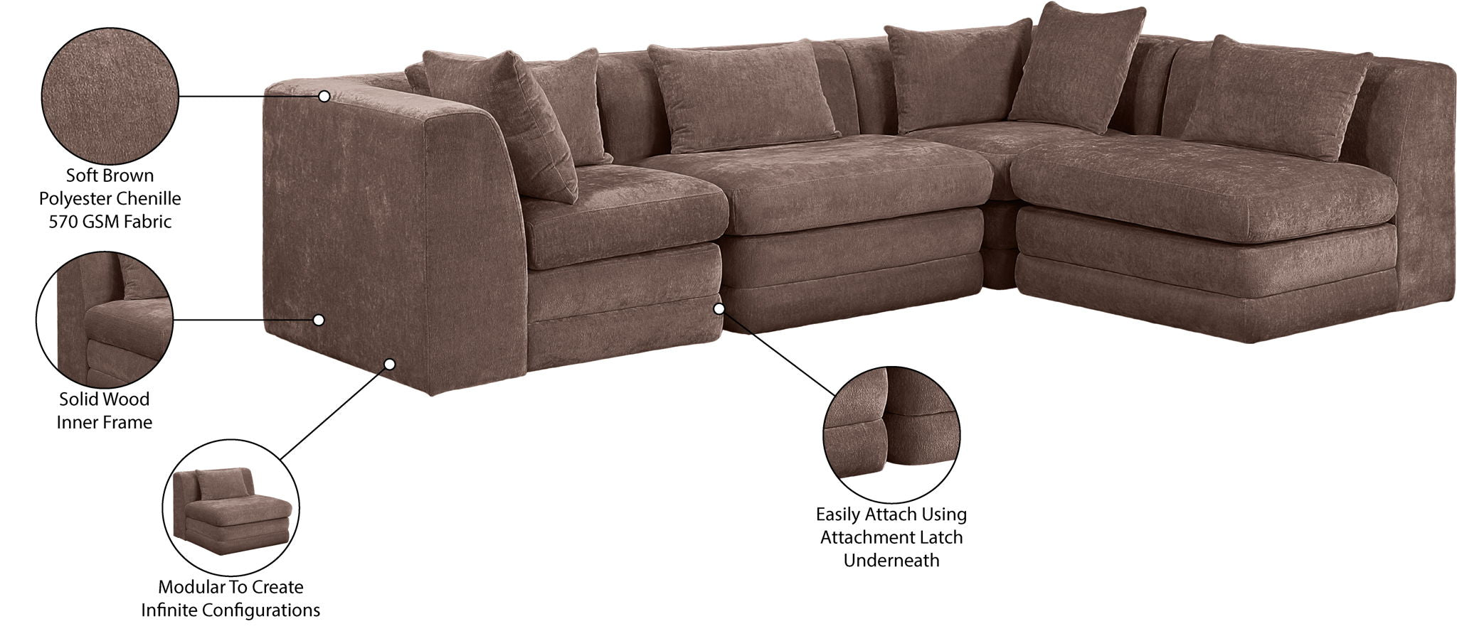 Stellar - 4 Piece Upholstered Modular Sectional