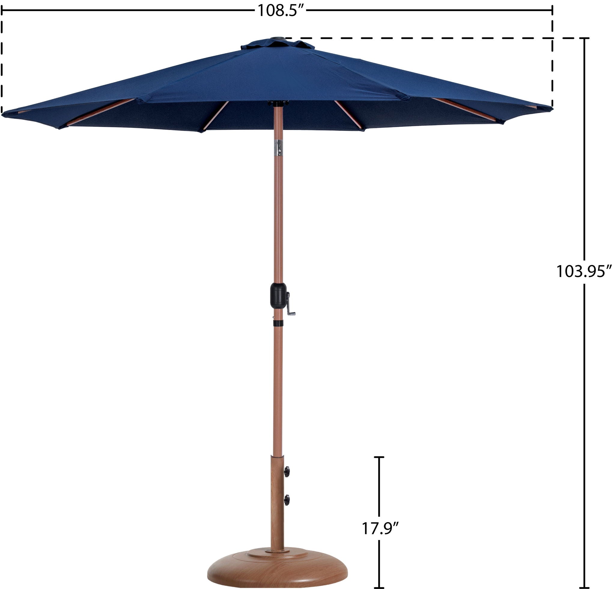 Fiji - Aluminum Patio Umbrella With Round Teak Base