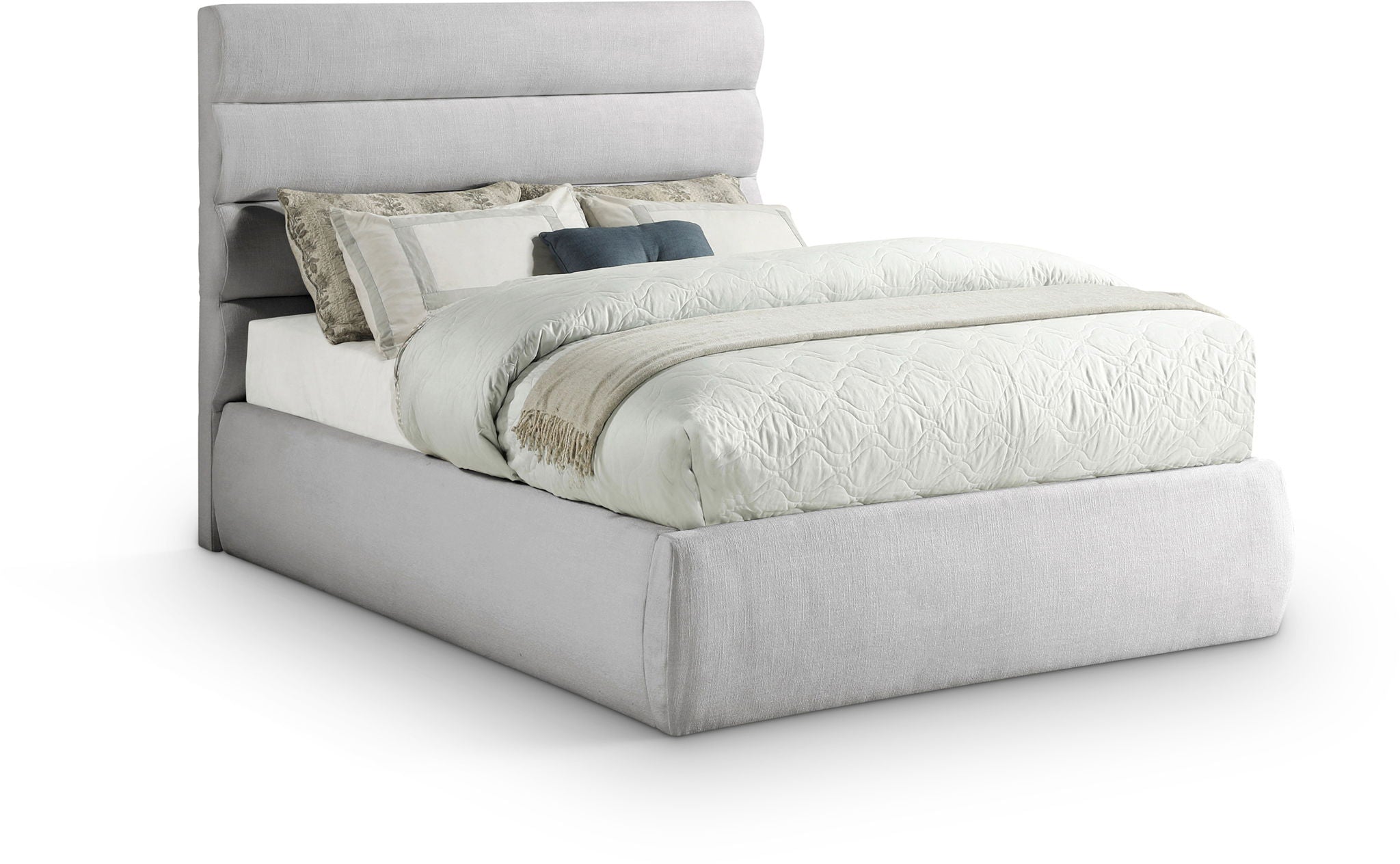 Adam - Linen Fabric Bed With 52" Headboard
