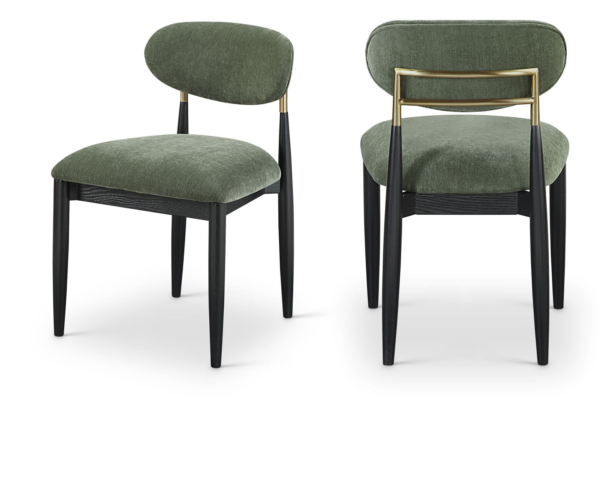 Riccio - Fabric Dining Side Chair (Set of 2) - Black And Gold Frame