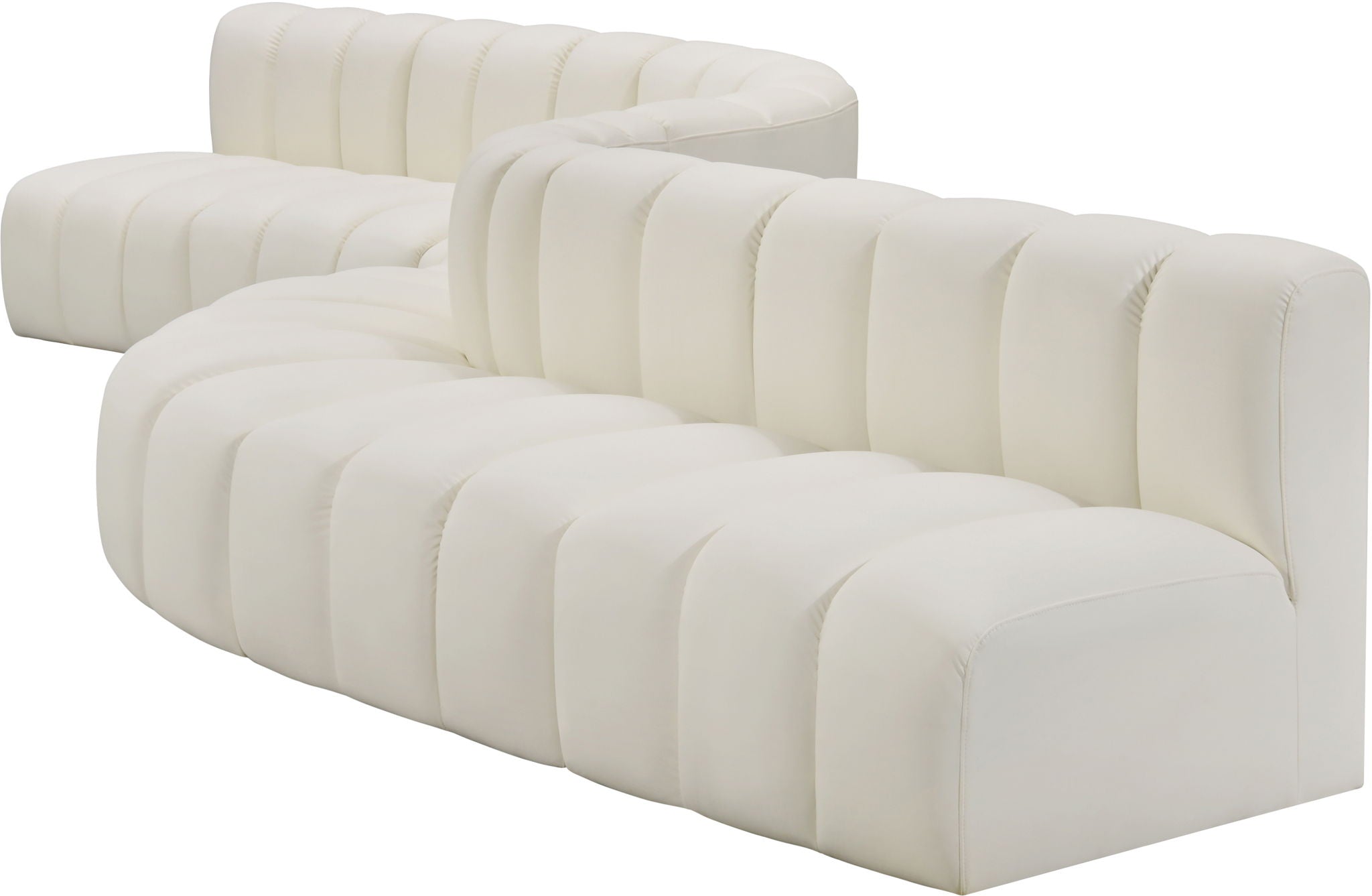 Arc - Faux Leather 8 Piece Curved Modular Sofa