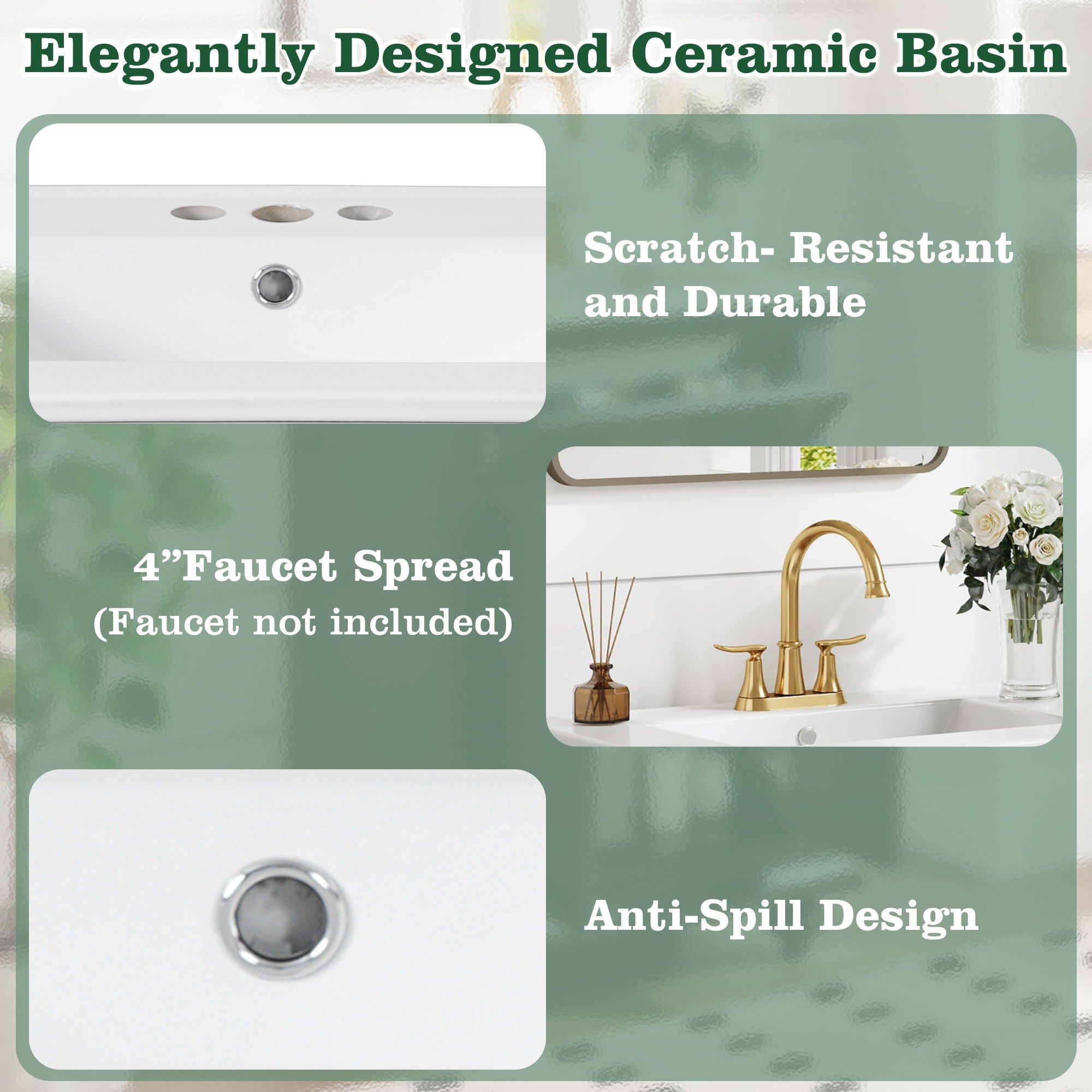 Modern Bathroom Vanity With Tip-Out Drawer And Soft-Close Hinges