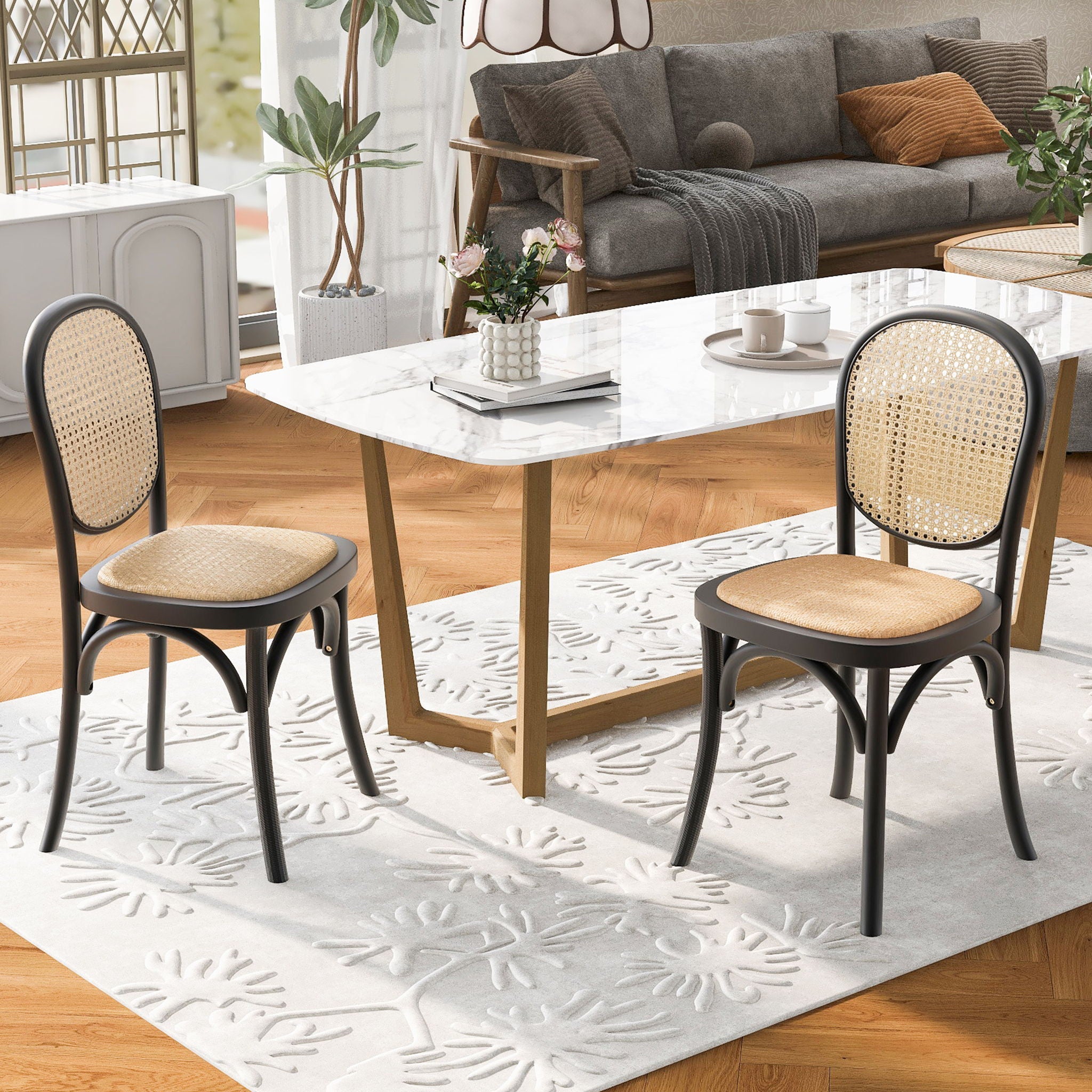 Vintage Style Dining Chairs (Set of 2)