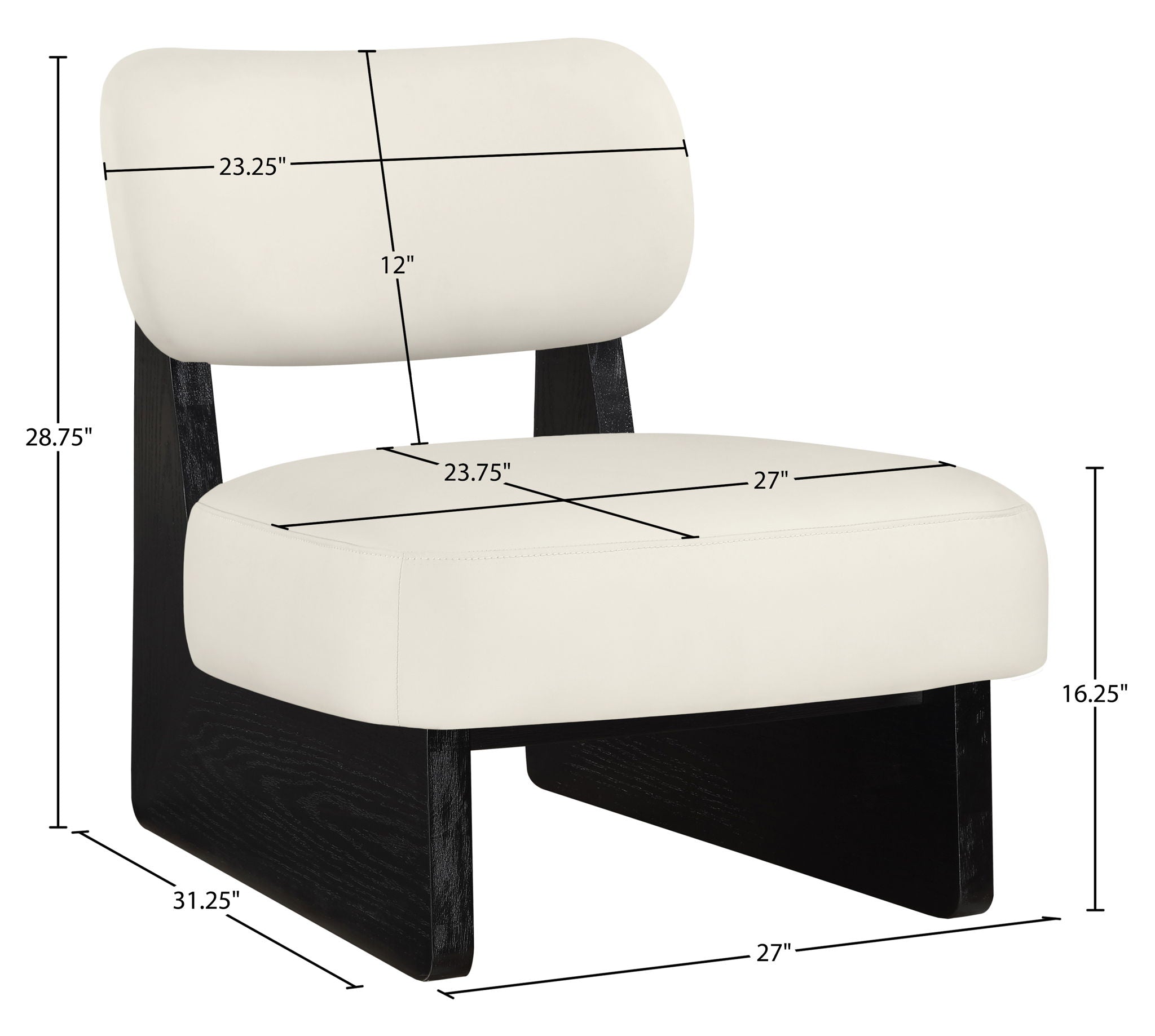 Vetra - Vegan Leather Upholstered Accent Chair With Black Base