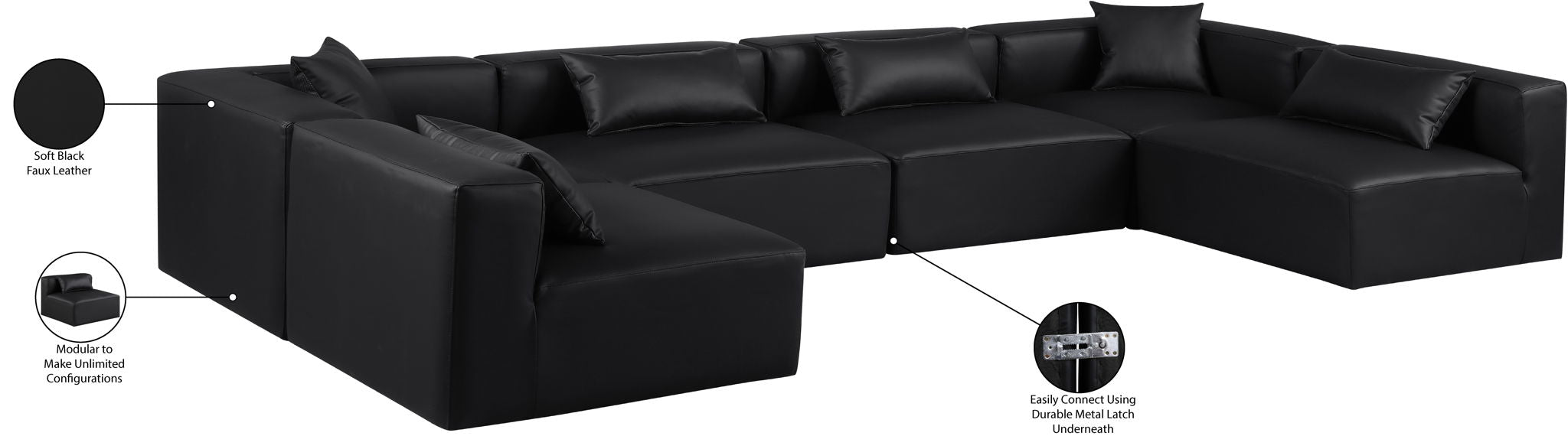 Cube - 6 Piece Modular Armless Sectional
