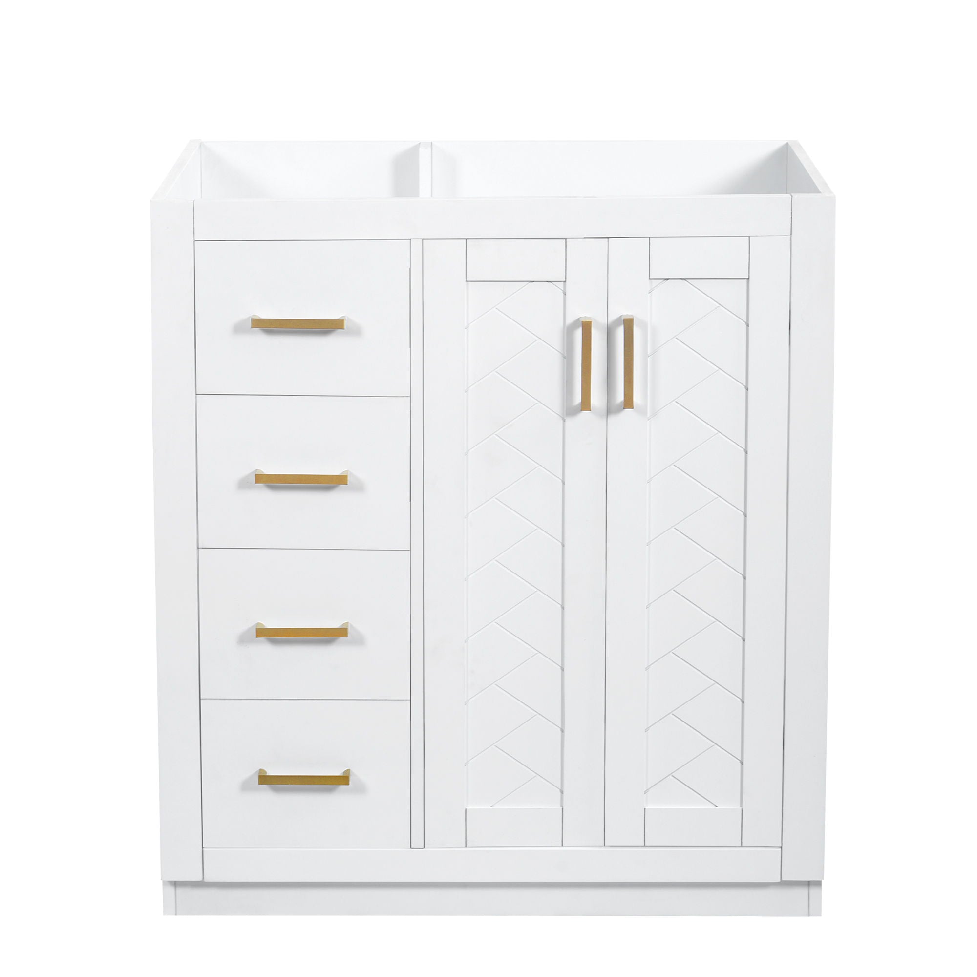 Retro Style Bathroom Vanity With 3 Drawers & Soft-Closing Doors