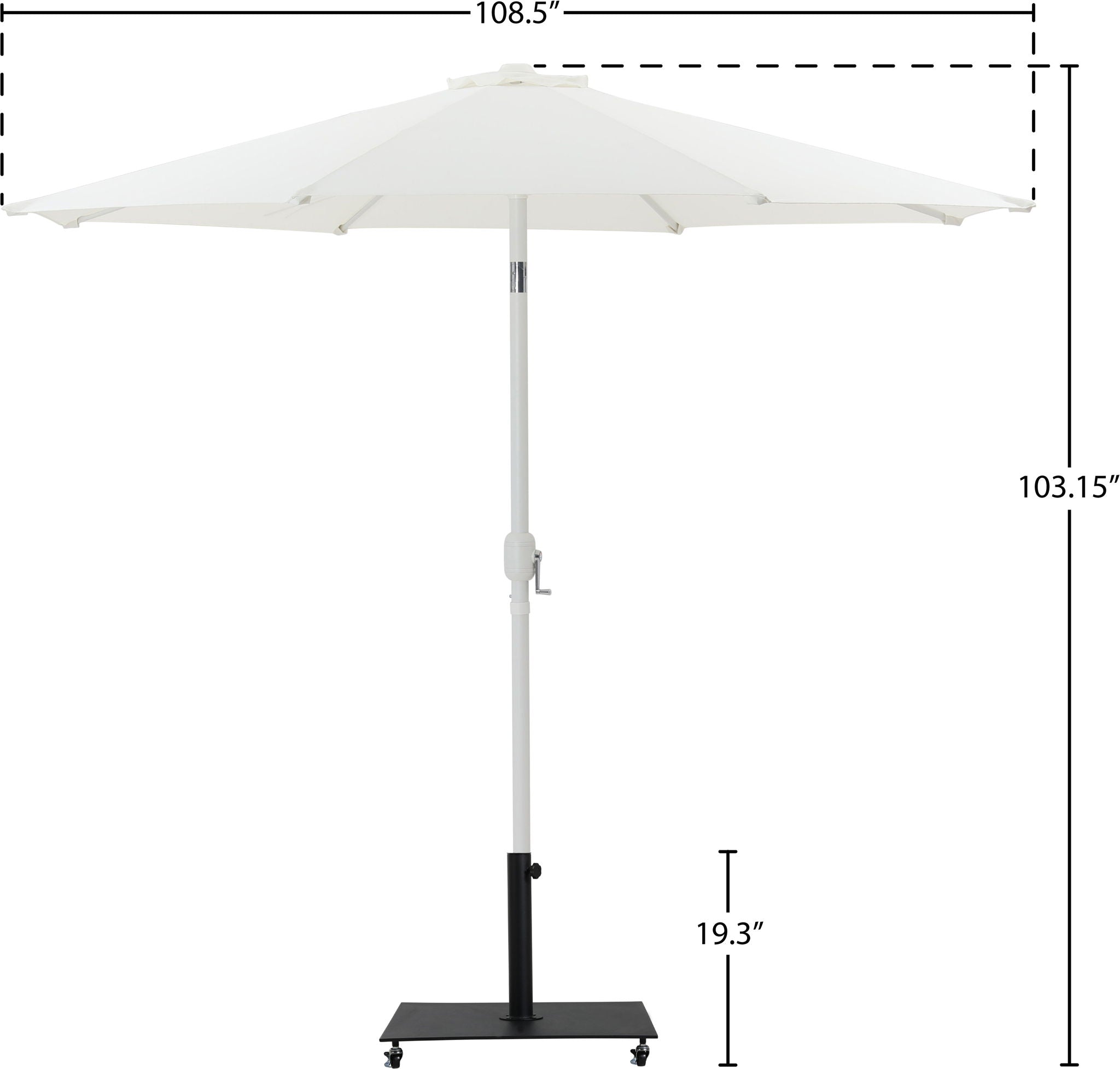 Fiji - Aluminum Patio Umbrella With Square Black And White Base