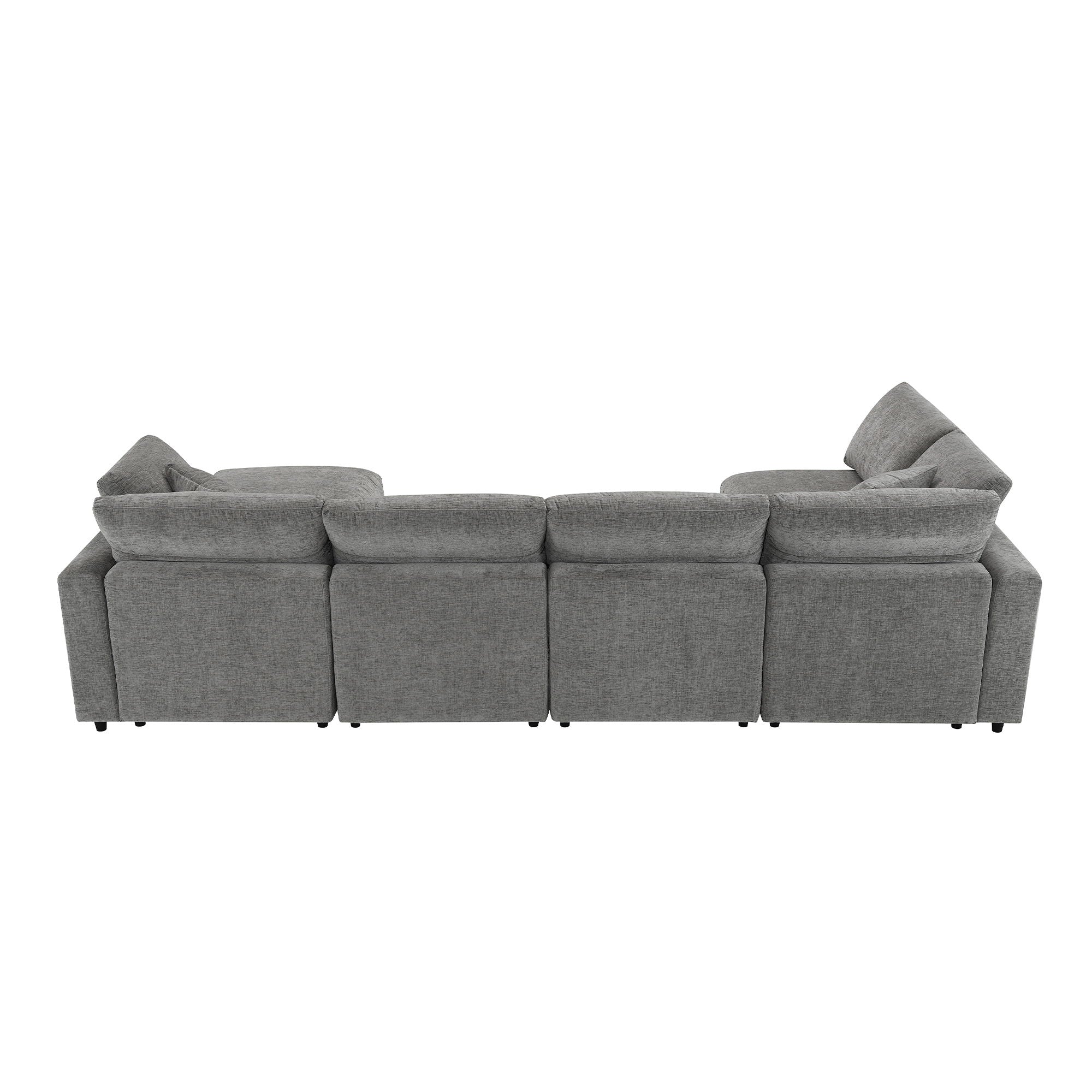 Modern Modular Cloud Sofa Bed, 6 Seat Sectional Couch Set With Ottoman, Free Combination, Convertible U Shaped Sleeper Sofa For Living Room