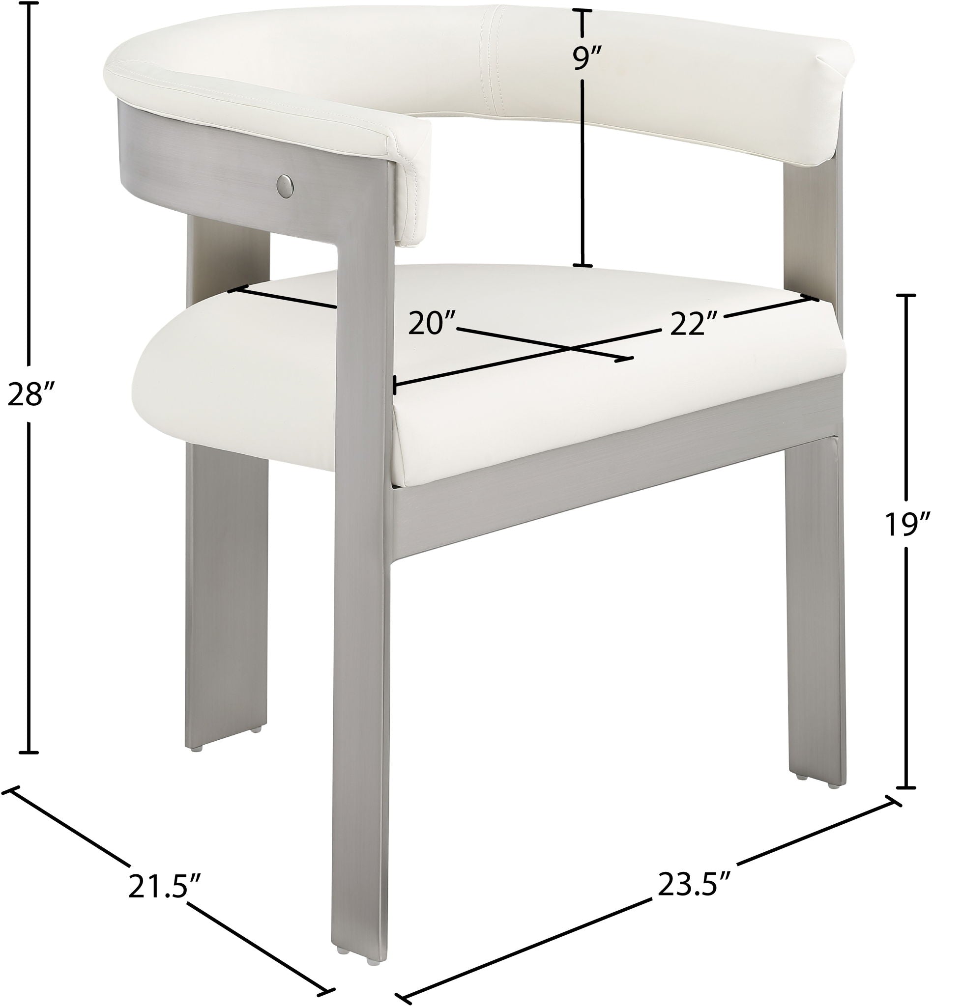 Romeo - Faux Leather Dining Chair With Silver Base (Set of 2)