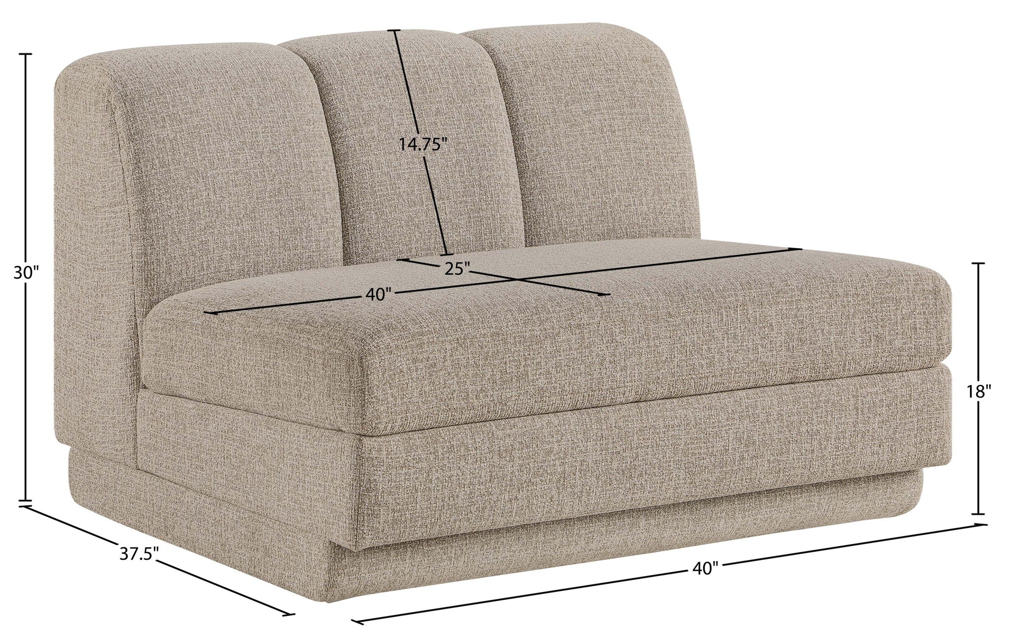 Modari - Fabric Upholstered Armless Chair
