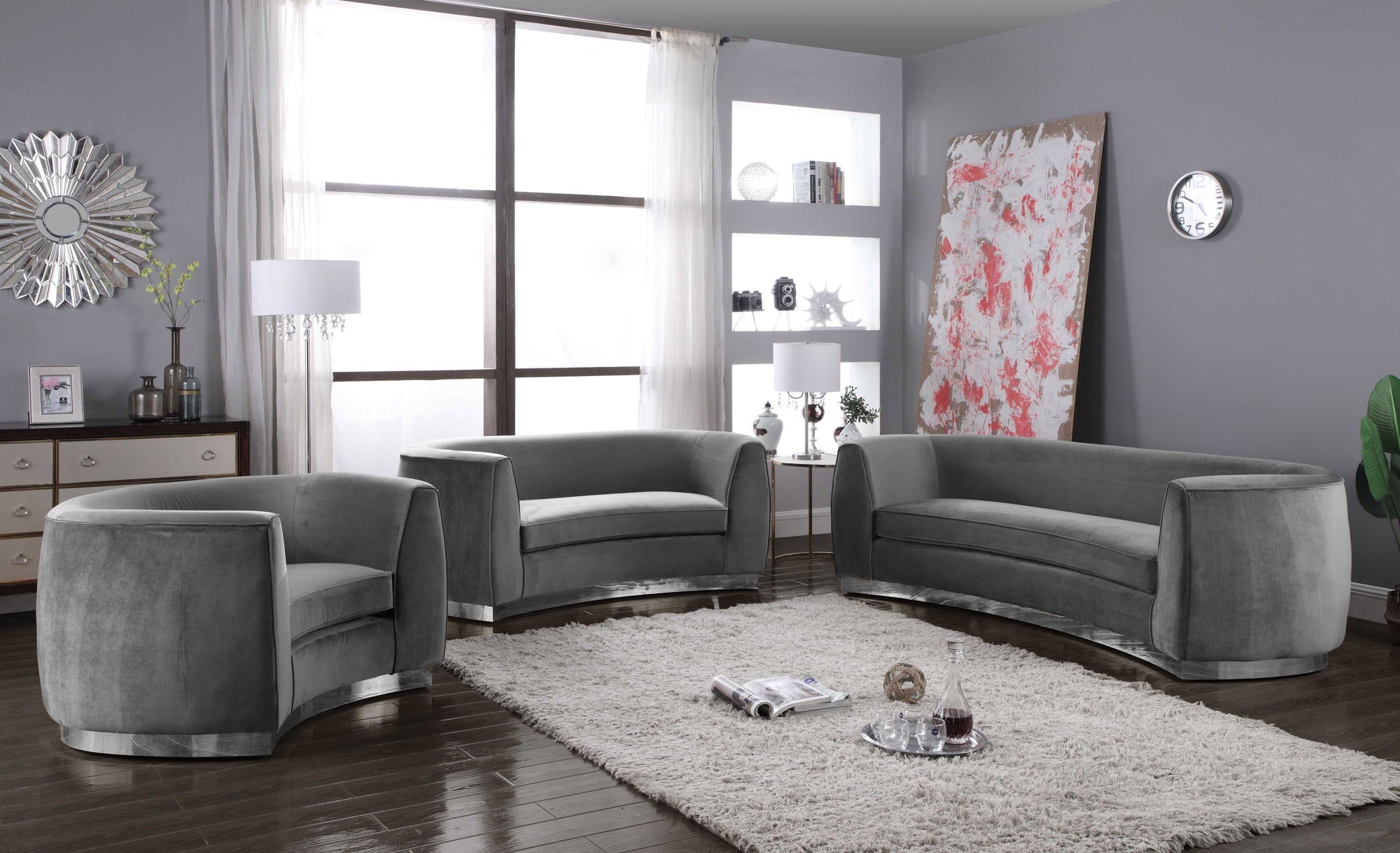 Julian - Loveseat with Chrome Base