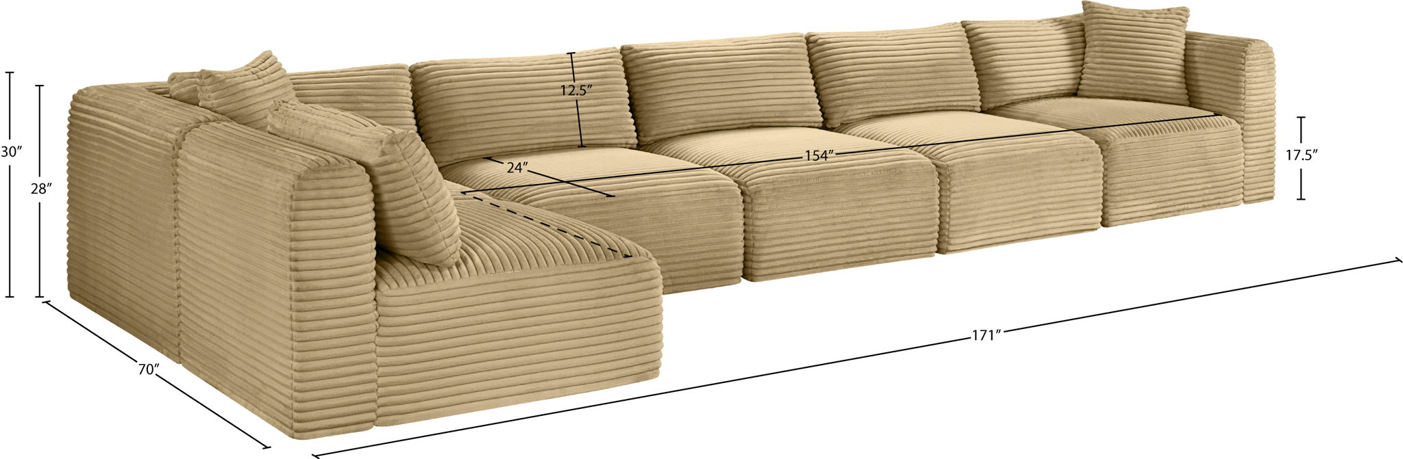 Shaggy - 6 Piece Modular Sectional