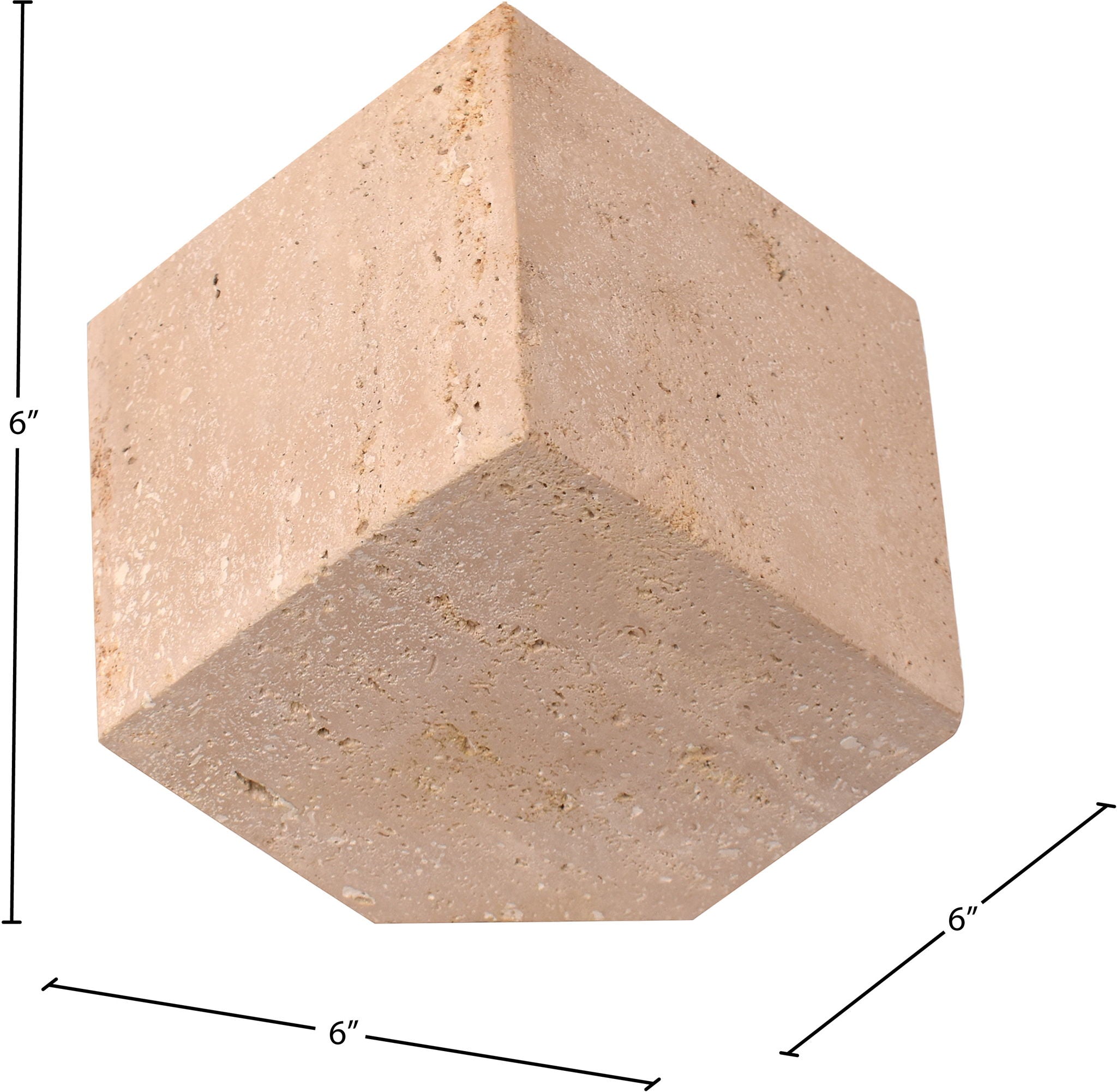 Block - Travertine Decorative Cube - Natural