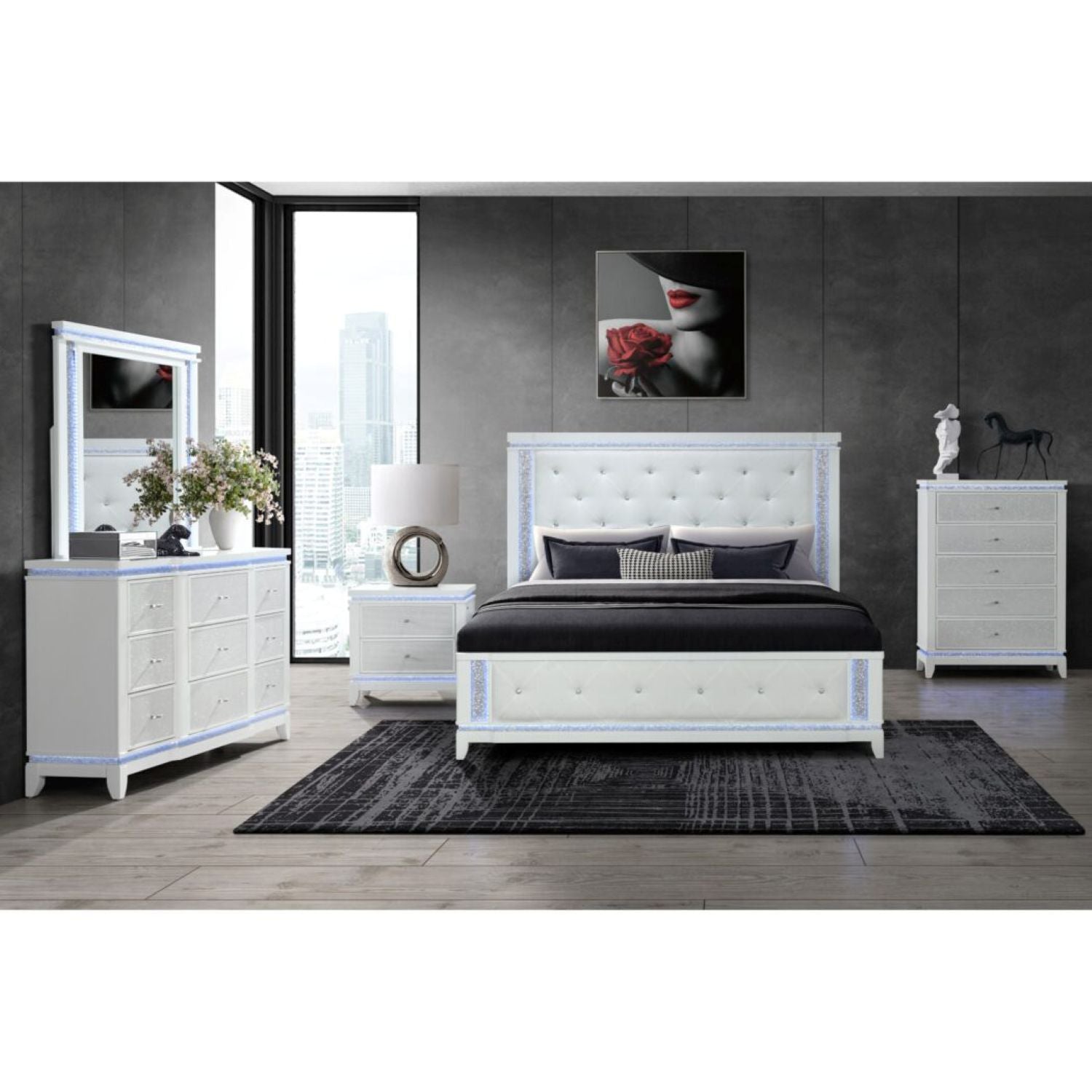 Adalid - Chest With LED Lighting - White