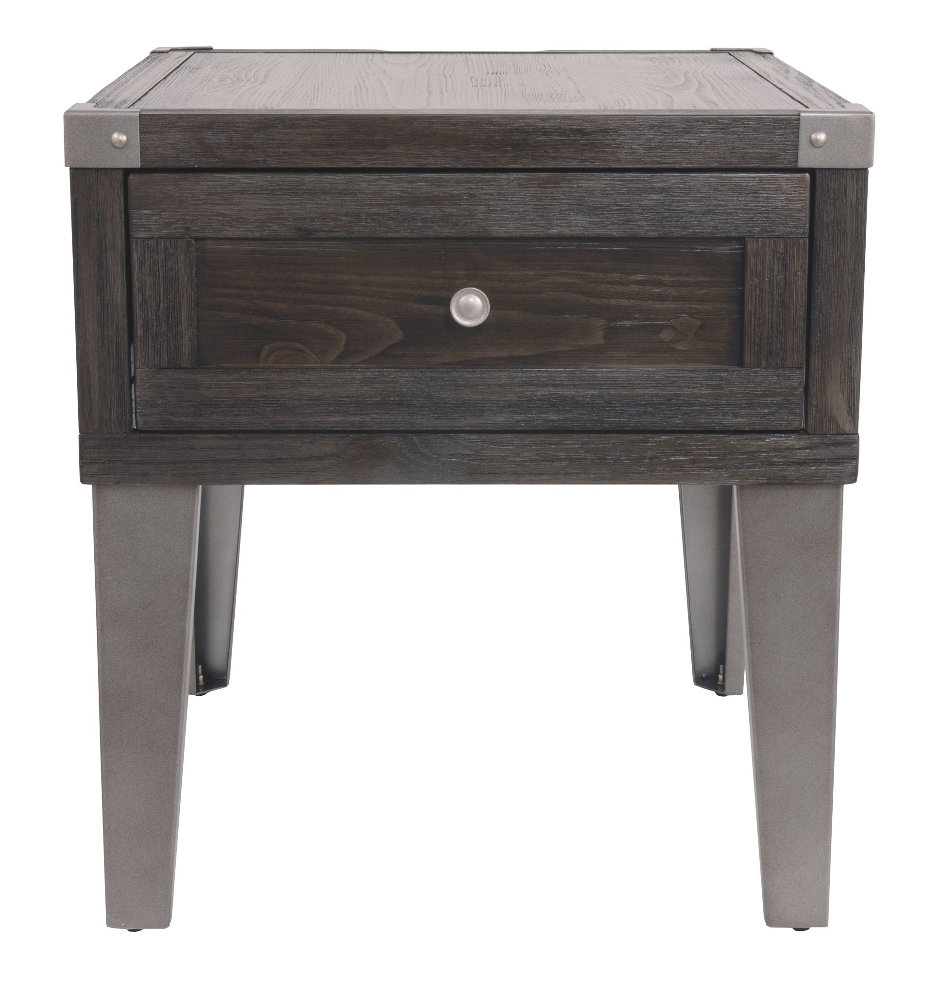 Todoe - Rectangular End Table - Dark Gray