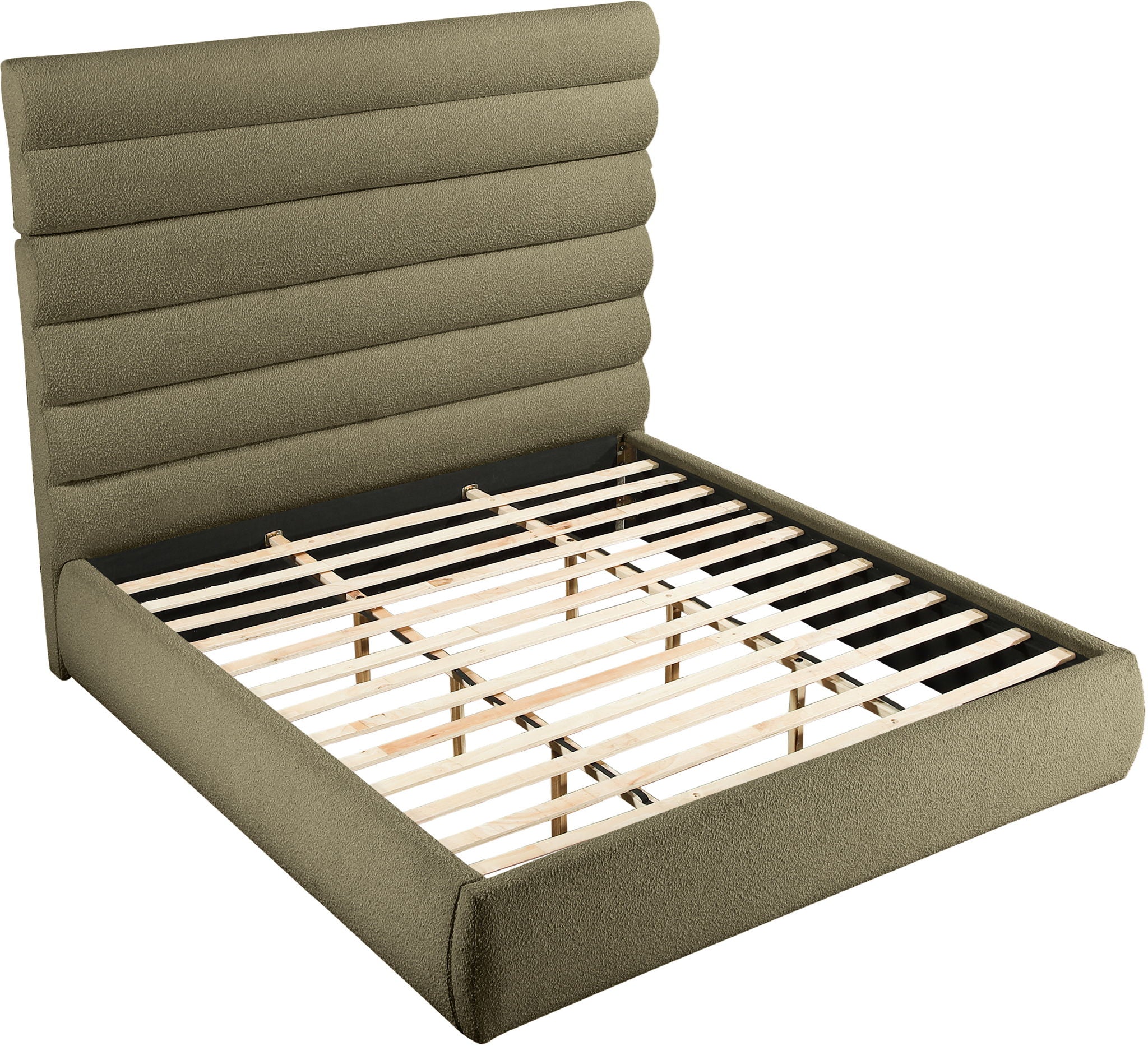 Adam - Boucle Fabric Bed With 70.5" Headboard