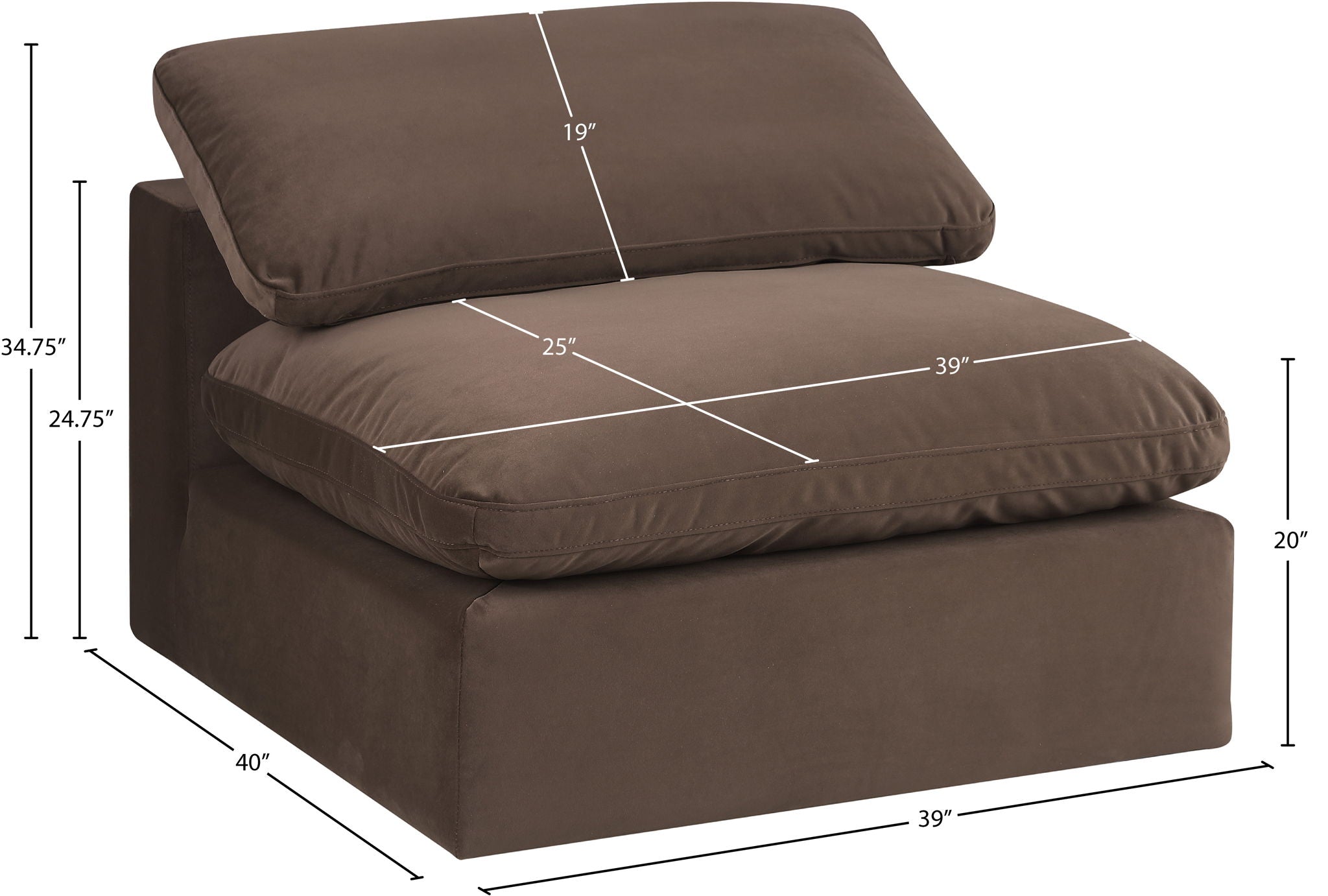 Comfy - Velvet Armless Chair
