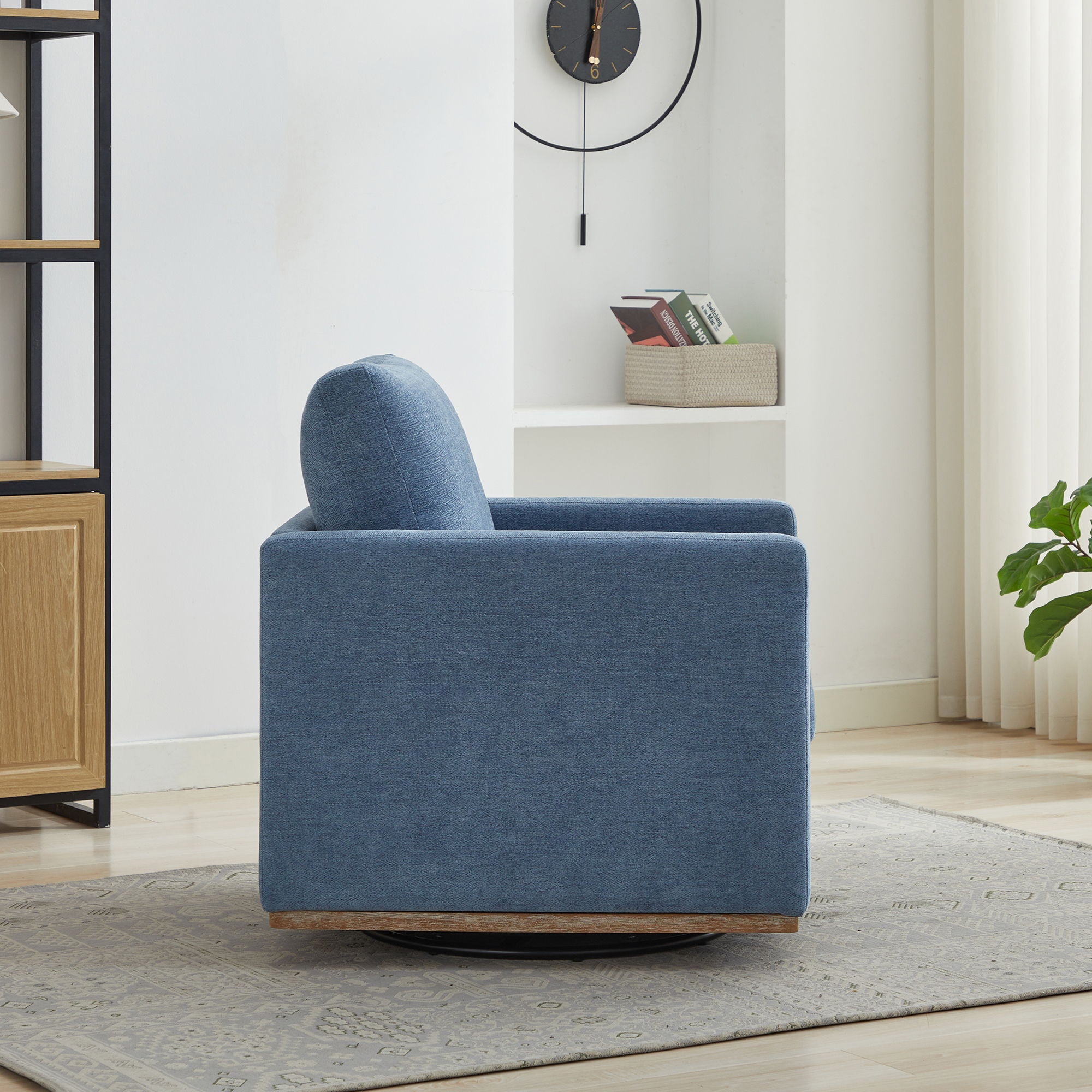 Square Upholstered Swivel Accent Chair