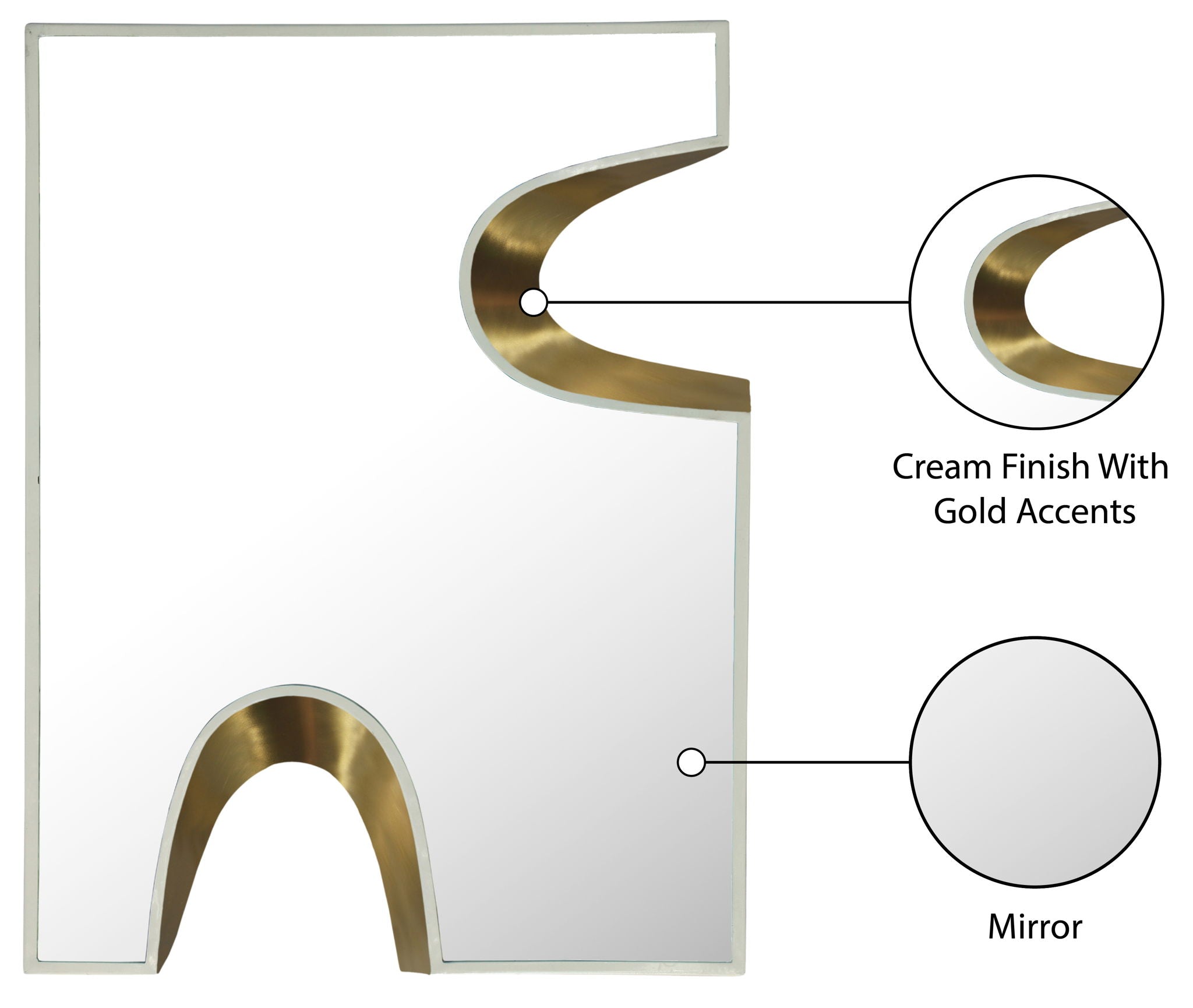 Soleil - Mirror With Gold Accent