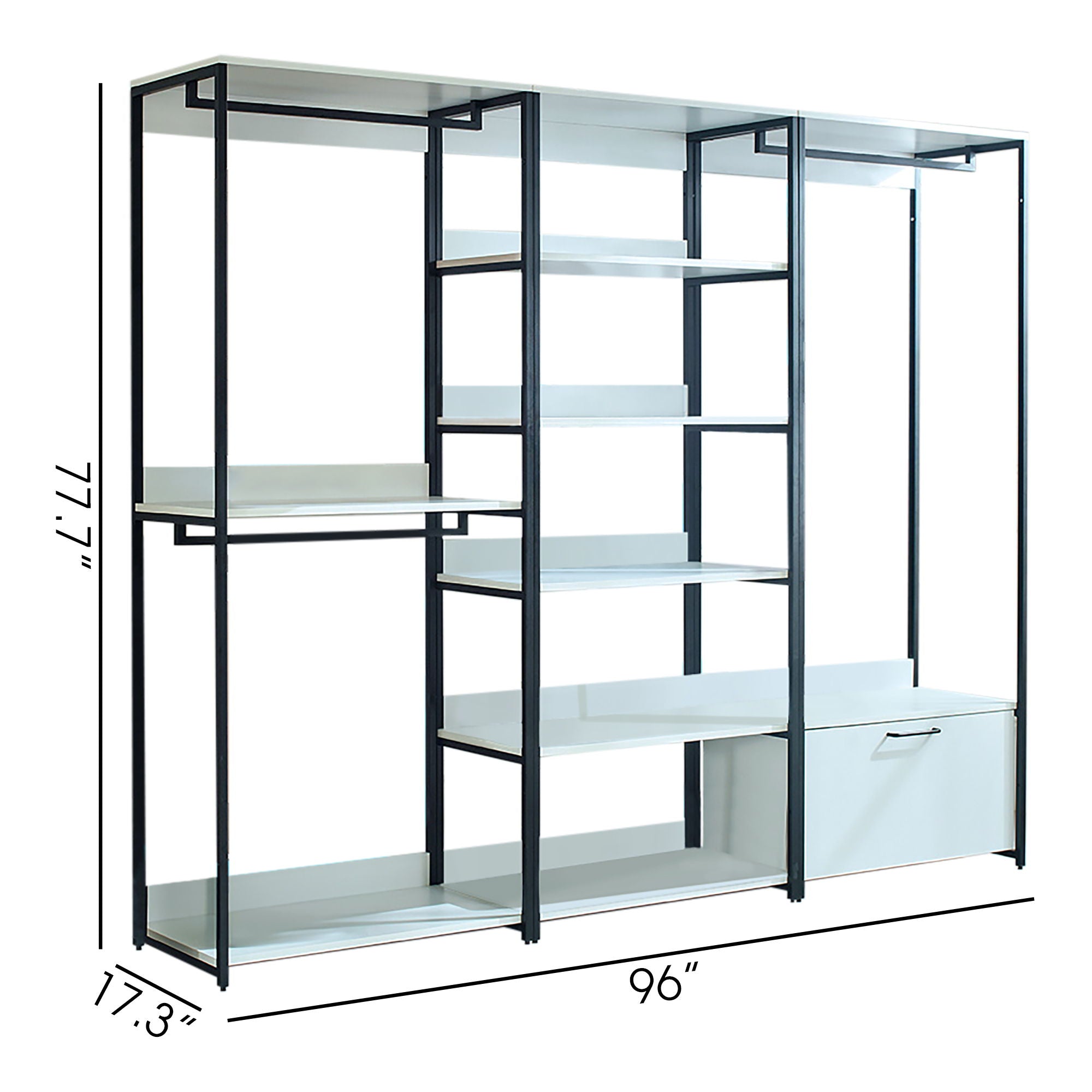 Fiona - Freestanding Walk-In Closet System - White - Wood