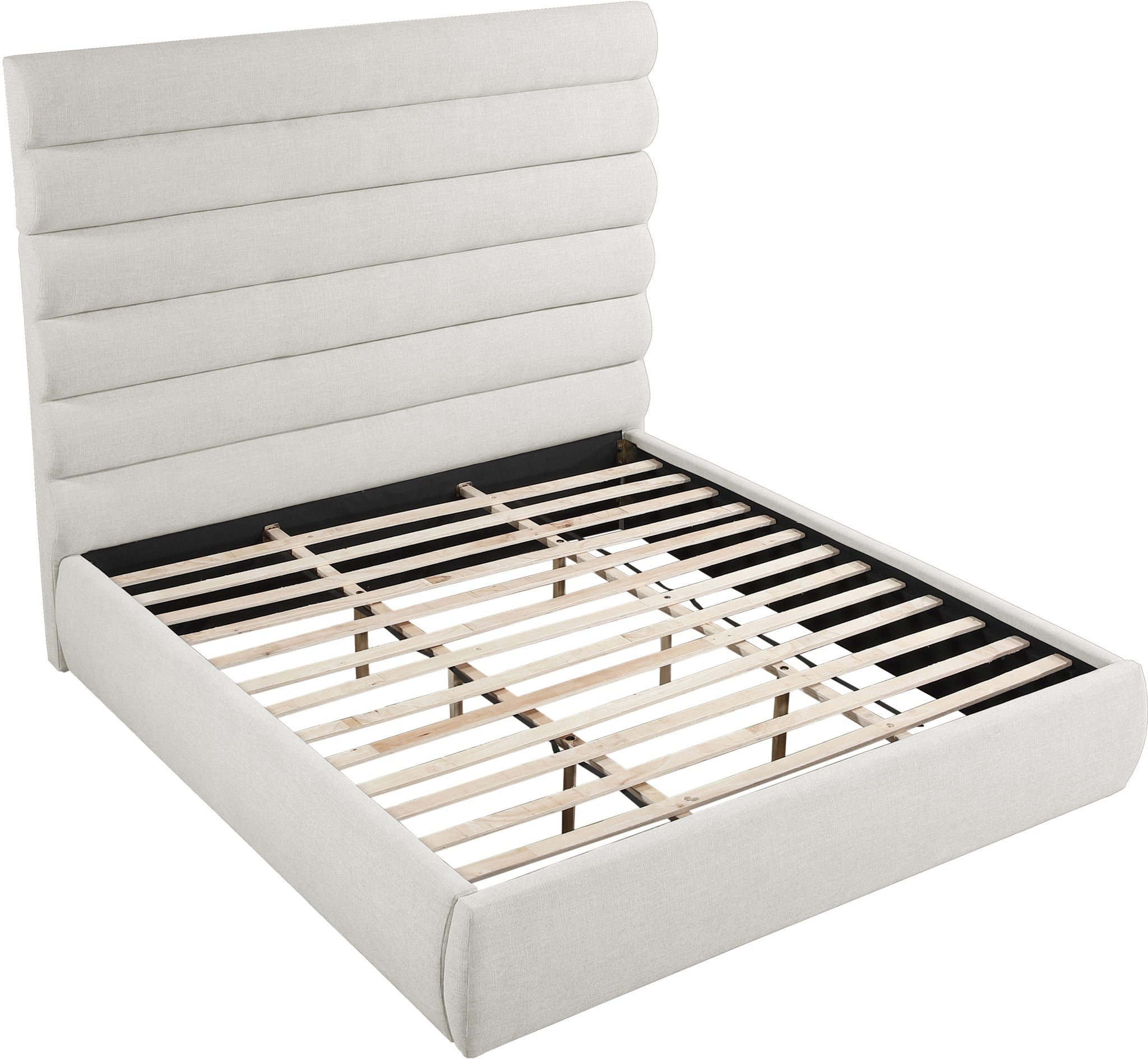 Adam - Linen Fabric Bed With 70.5" Headboard