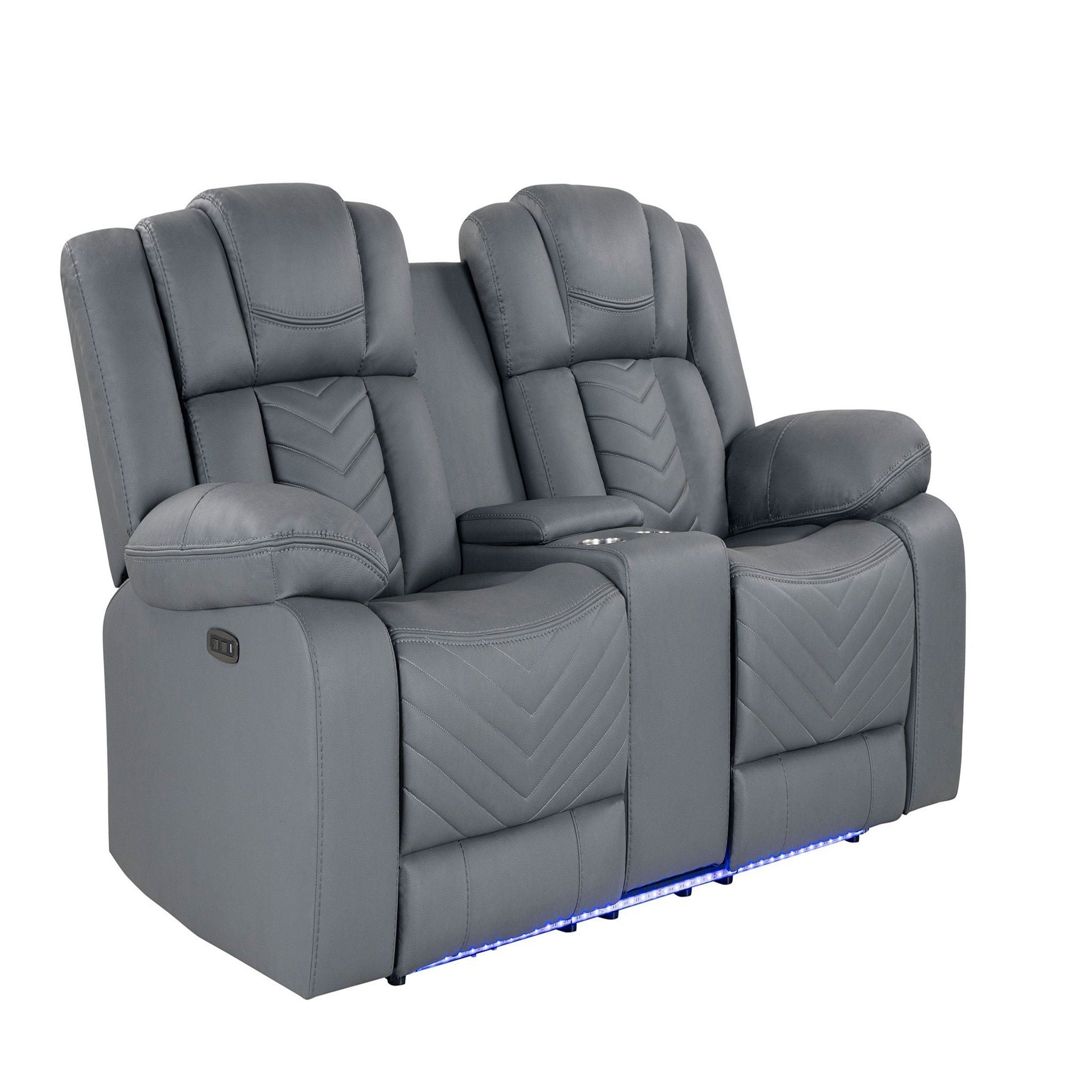 Raize - Power Living Room Set With Storage Console And Cup Holders