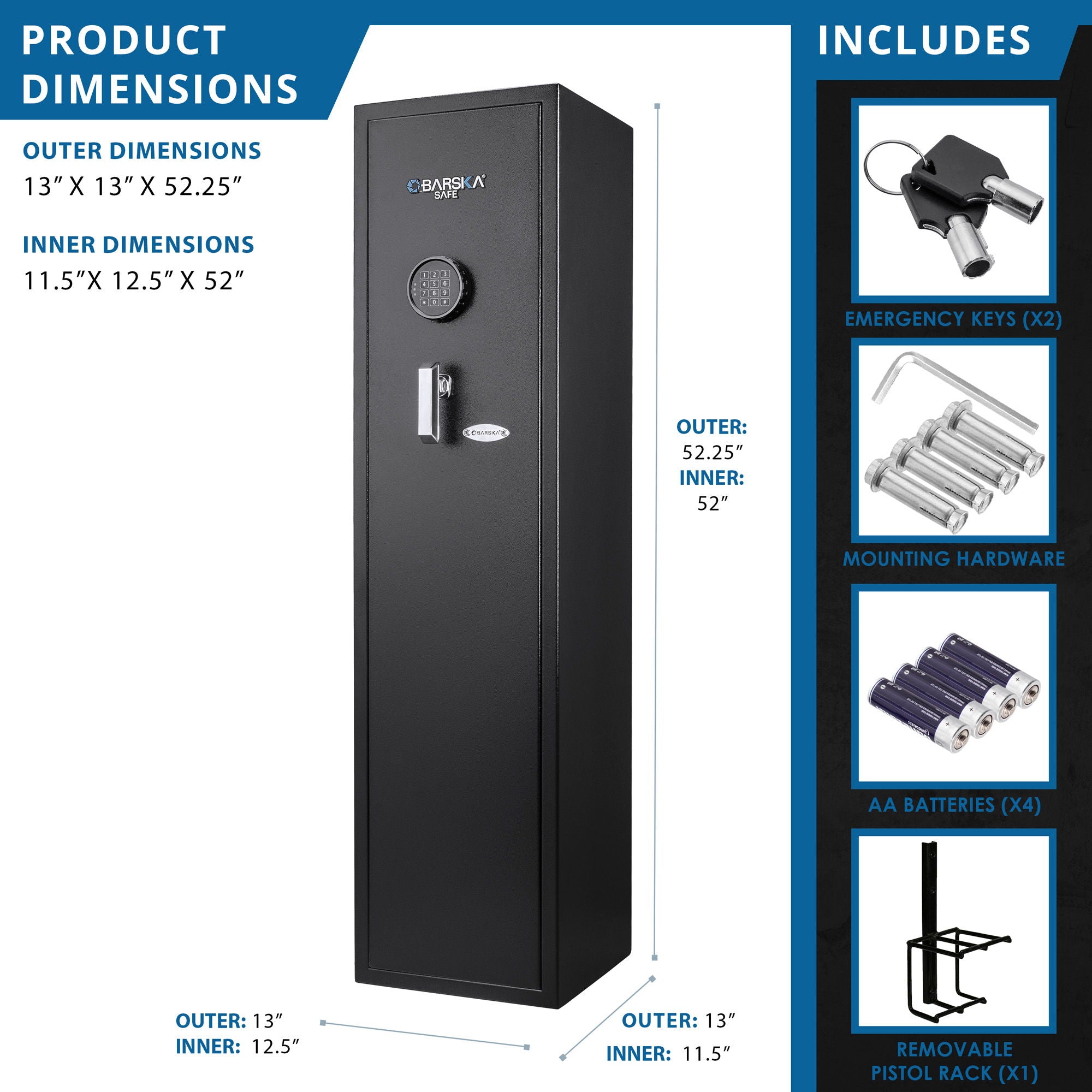4 33 Cu Ft Digital Keypad Rifle Safe - Black