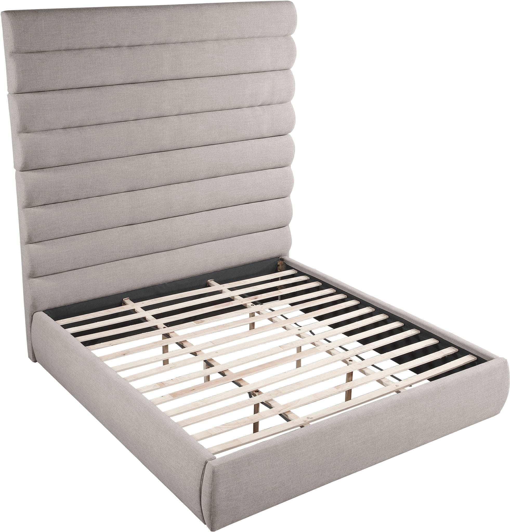 Adam - Linen Fabric Bed With 89" Headboard