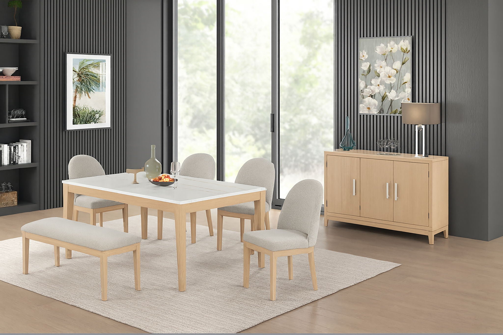 Essence - 70" Rectangle Dining Table With Marble Top