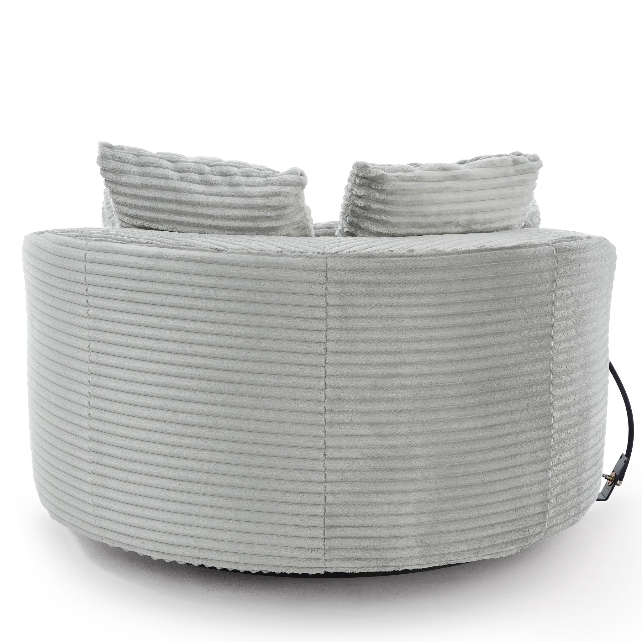 Swivel Accent Barrel Chair With Adjustable Phone Holder, 5 Pillows For Living Room