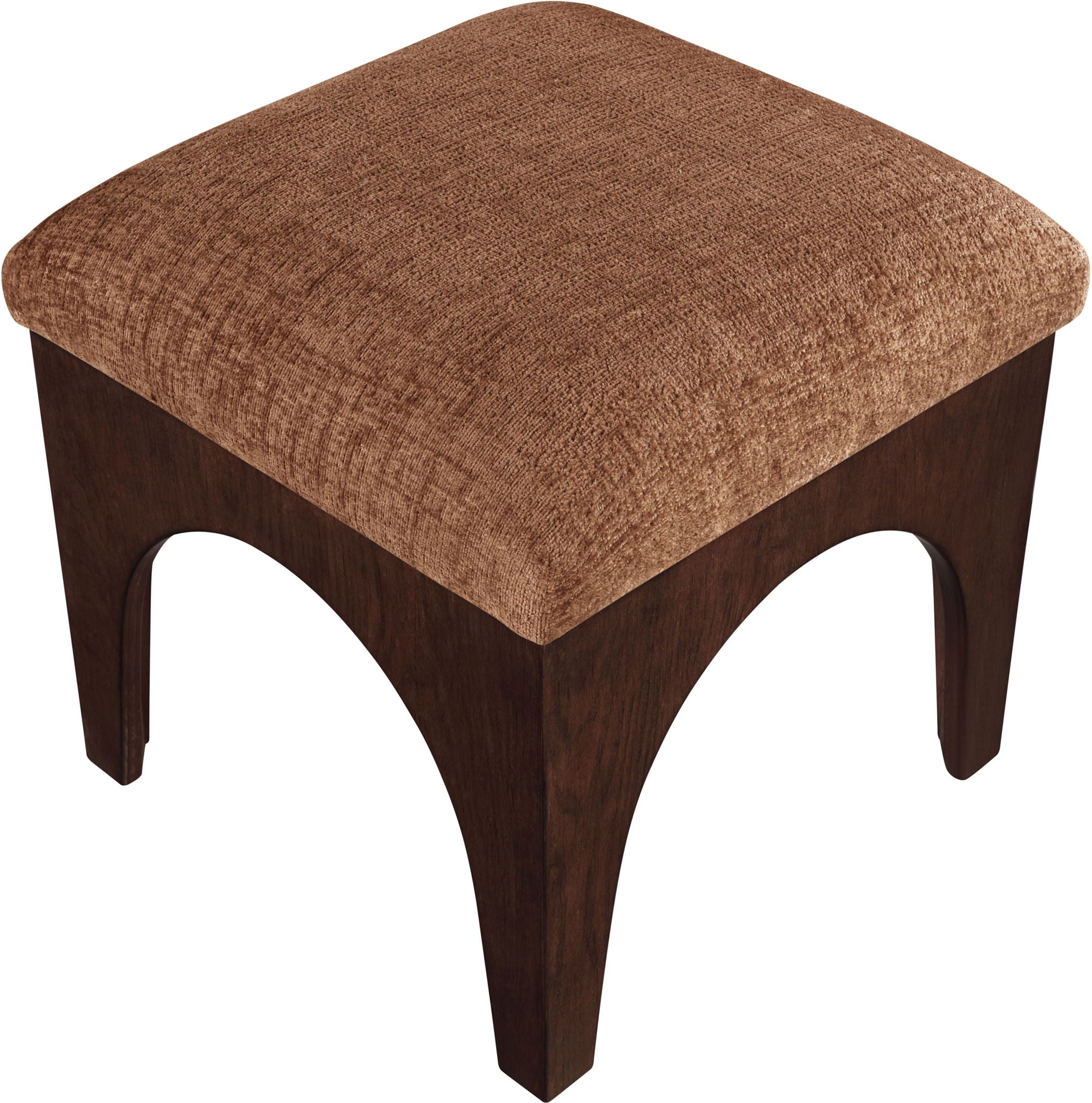 Lawson - Chenille Fabric Upholstered Ottoman - Walnut Base