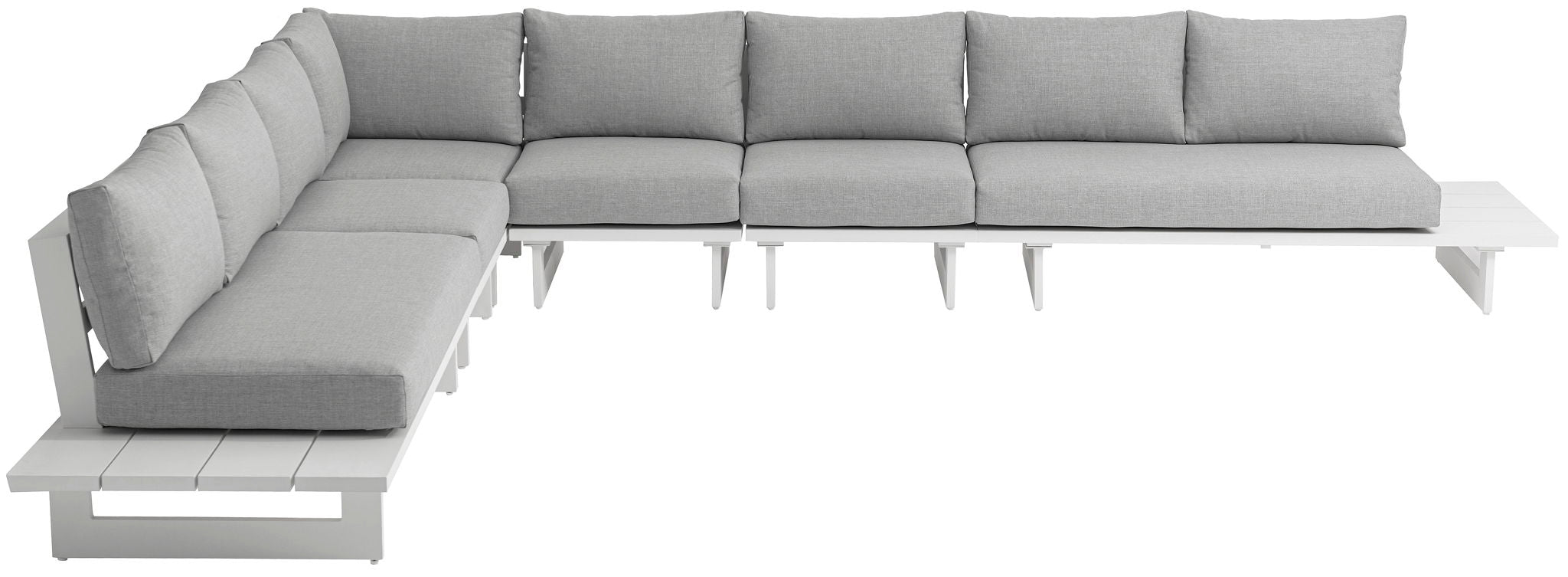 Maldives - 6 Piece Water Resistant Outdoor Patio Modular Sectional With White Base