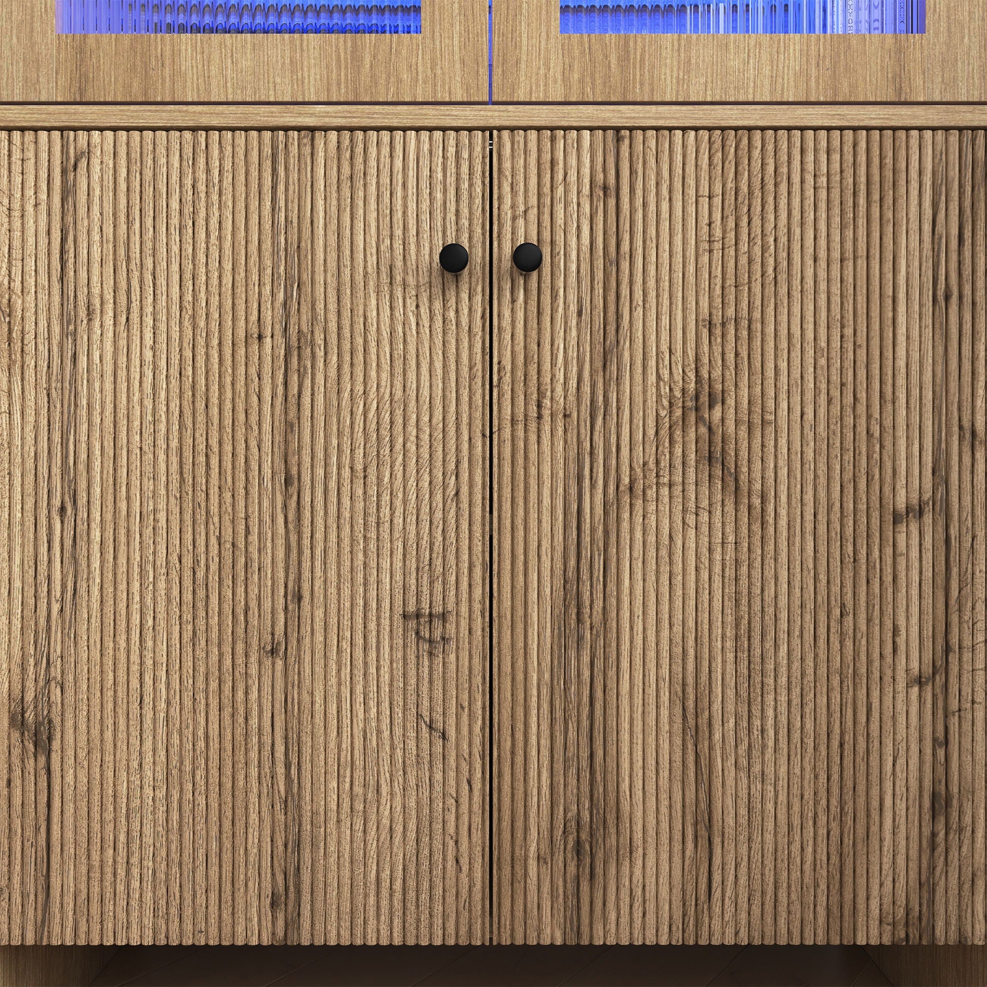 Modern Tech Inspired Dome Cabinet With LED Lighting