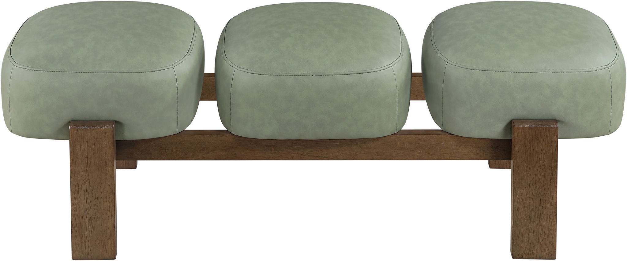 Woodcrest - Vegan Leather Upholstered Bench - Painted Brown Walnut Base
