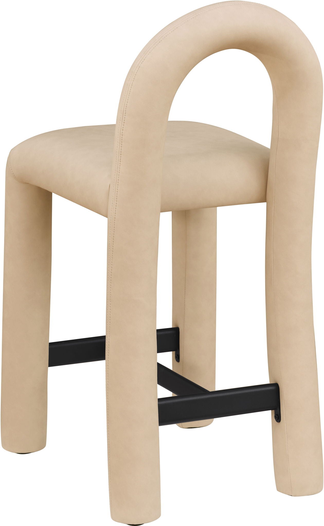 Amari - Vegan Leather and Boucle Fabric Stool