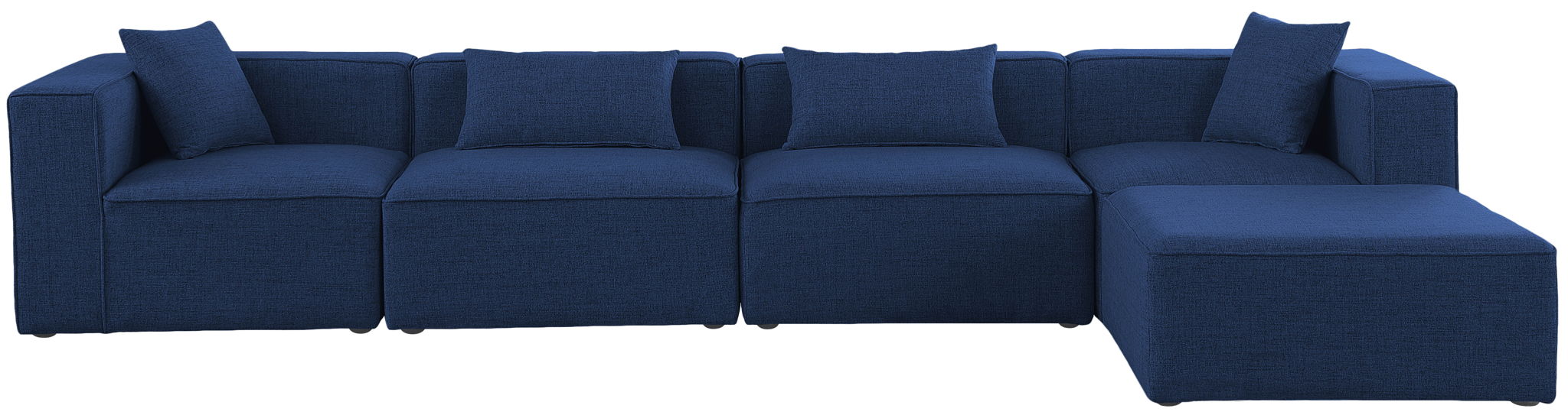 Cube - Linen 5 Piece Modular Sectional With Chaise