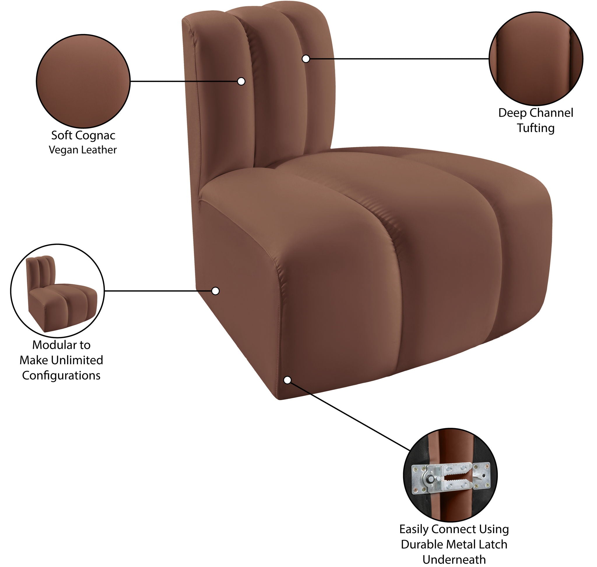 Arc - Faux Leather Reverse Corner Chair
