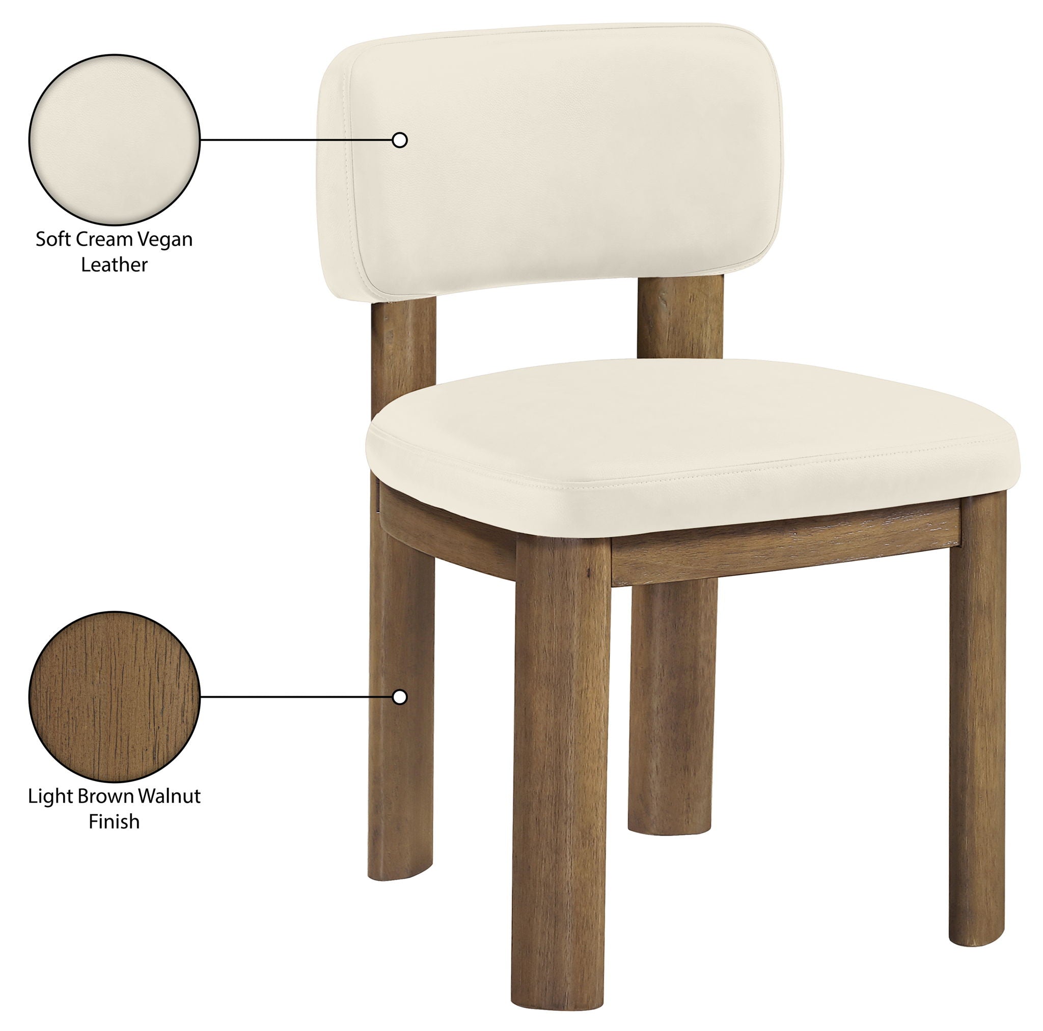 Paloma - Vegan Leather Upholstered Dining Chair (Set of 2) - Brown Frame
