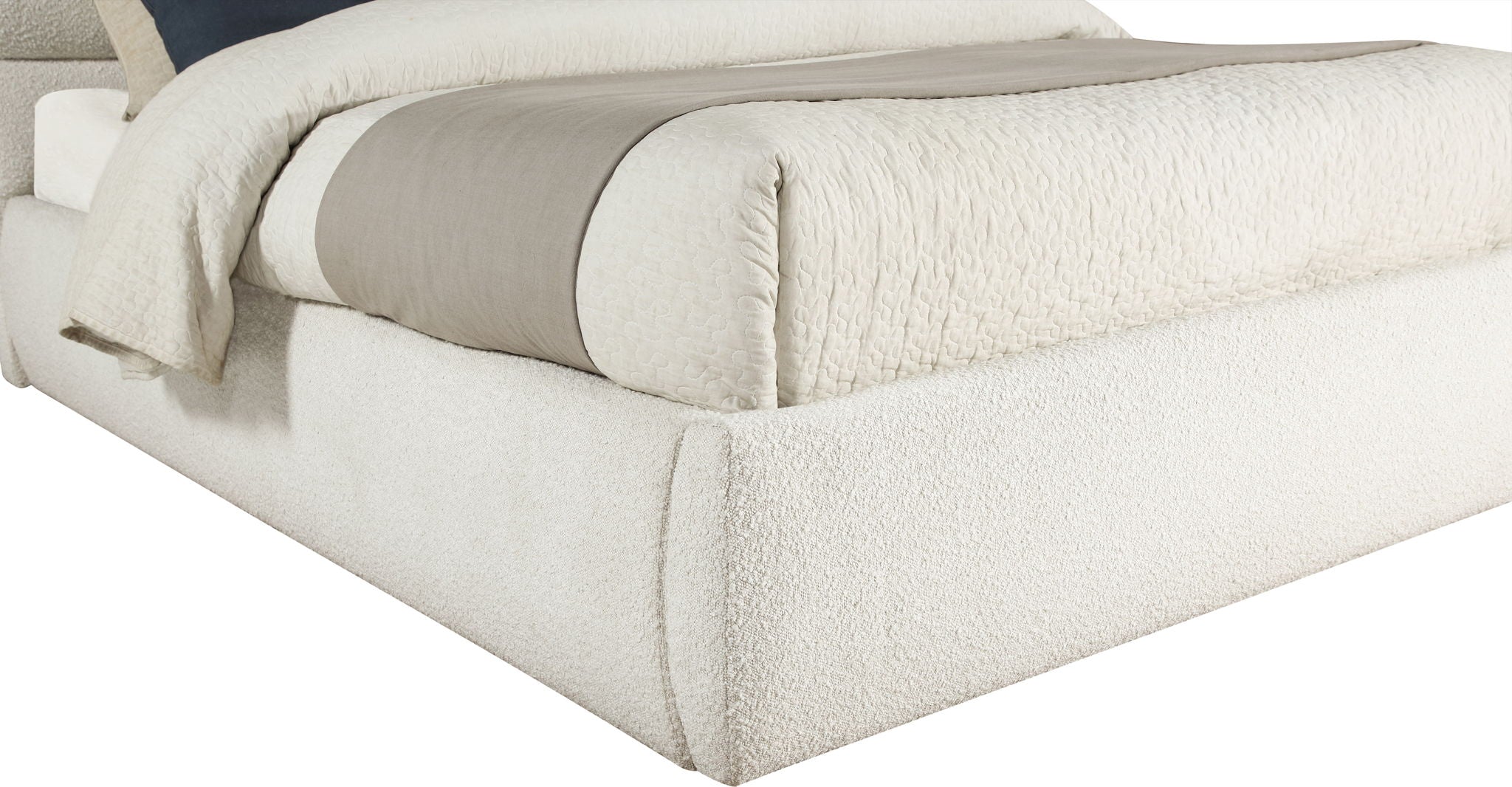 Adam - Boucle Fabric Bed With 70.5" Headboard
