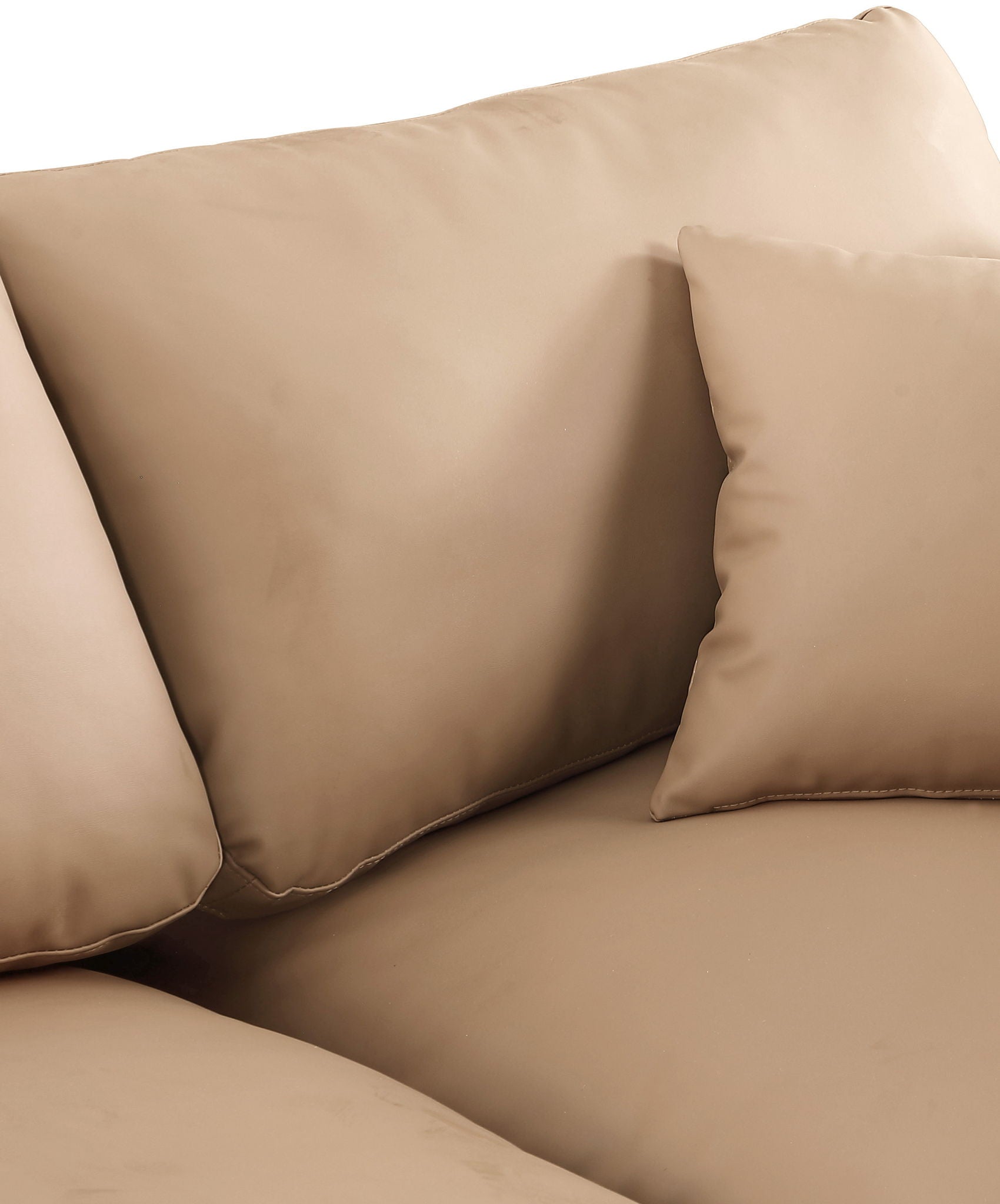 Comfy - 6 Piece Faux Leather Modular Sectional - Tan
