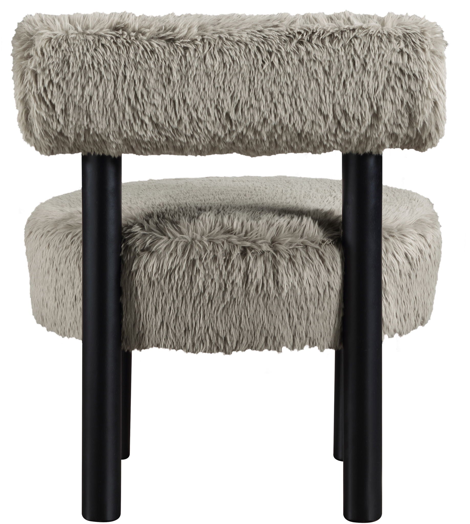 Ambre - Vegan Shearling Fabric Upholstered Accent Chair - Taupe