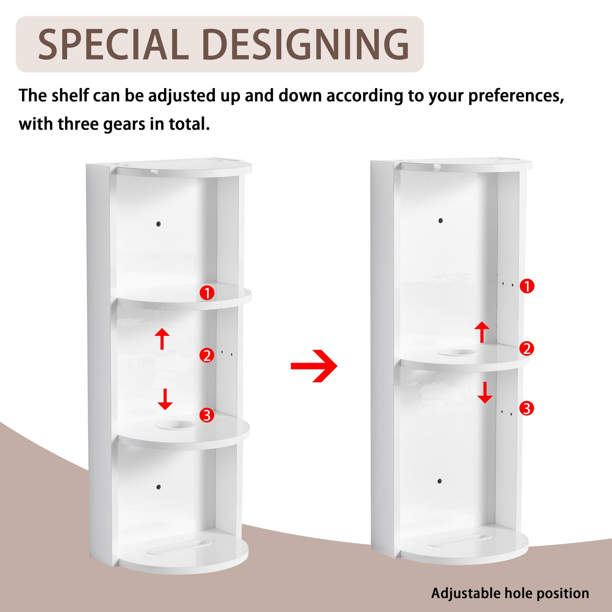 Bathroom Wall Mounted Storage Rack With Float Mounting Design