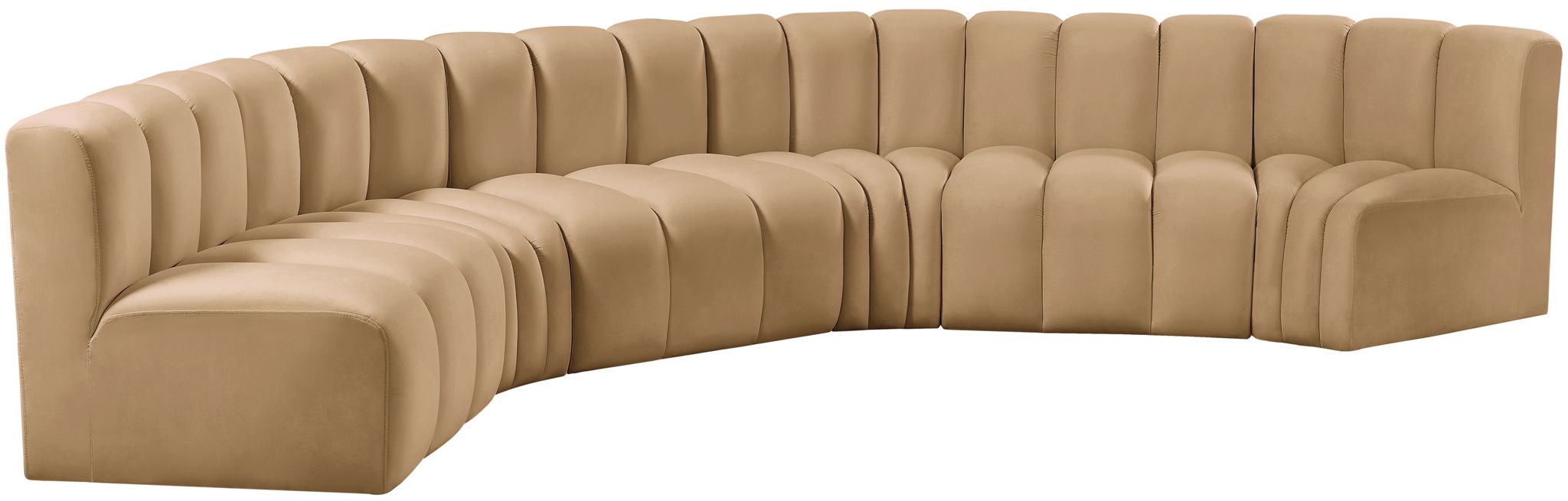 Arc - Velvet 6 Piece U-Shaped Modular Sofa
